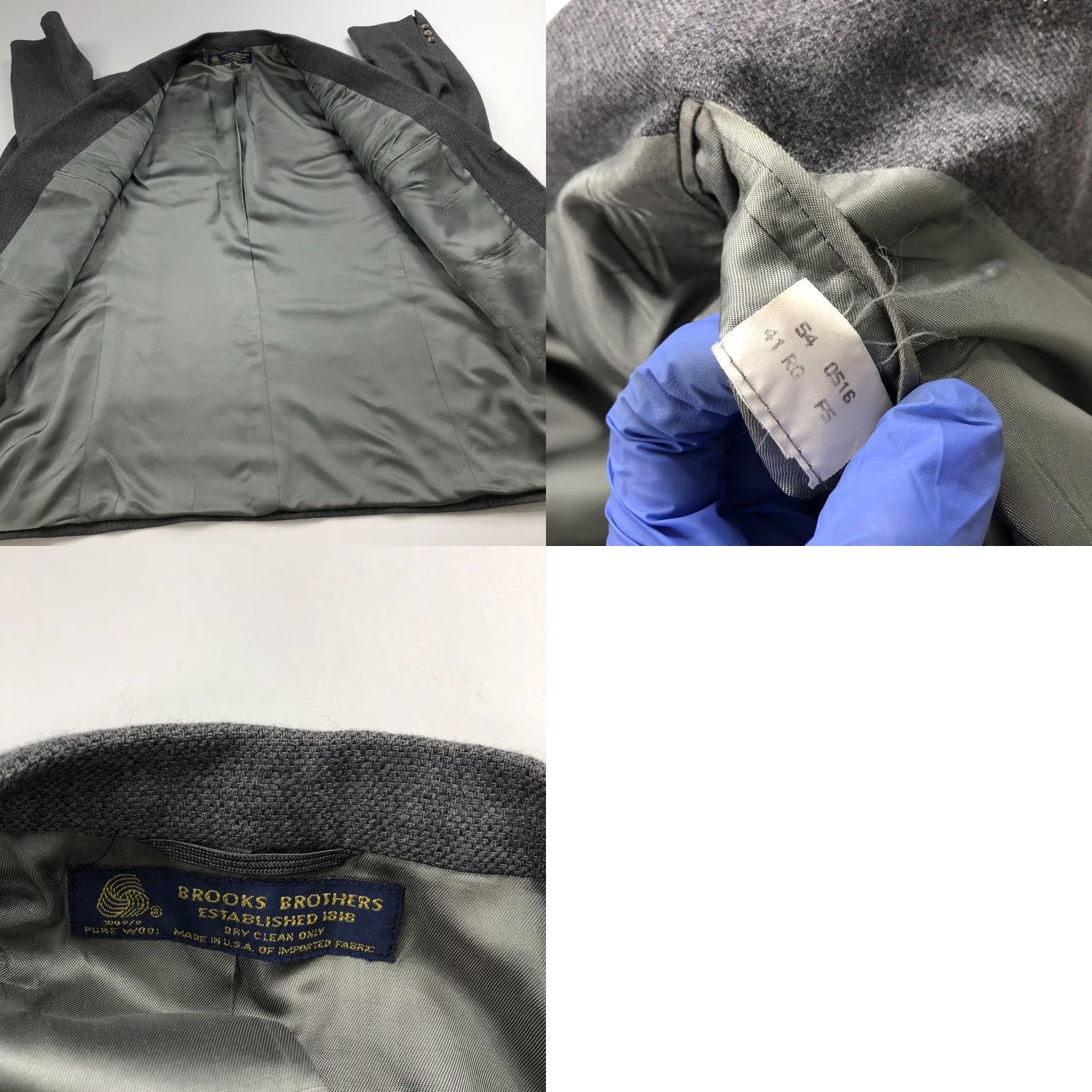 Brooks Brothers Brooks Brothers Blazer Sport Coat Jacket Gray 100% Wool Regular Fit Three-Button Notch Lapel Vintage VTG 41 Men Size 42R - 9 Thumbnail