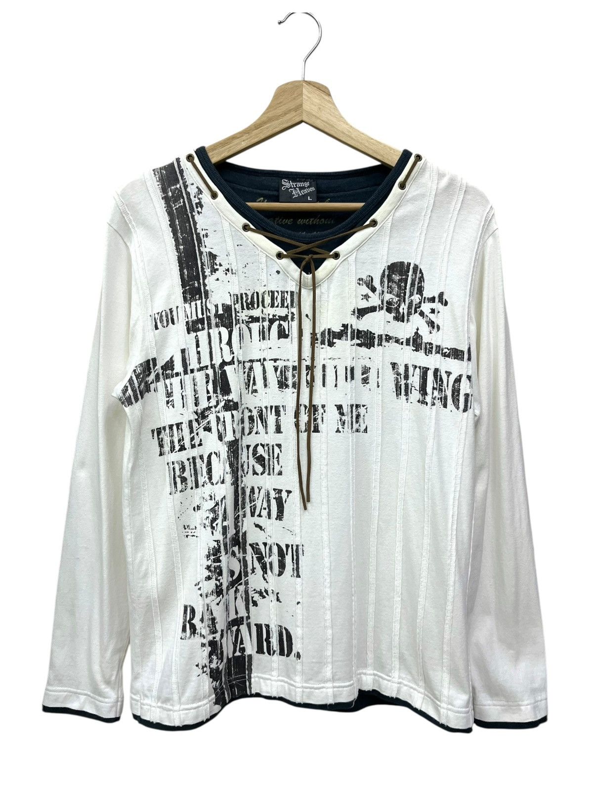 Haven Vintage Strange Heaven LGB Vibe Punk Skull Poem Lace-Up LS Size US S / EU 44-46 / 1 - 1 Thumbnail