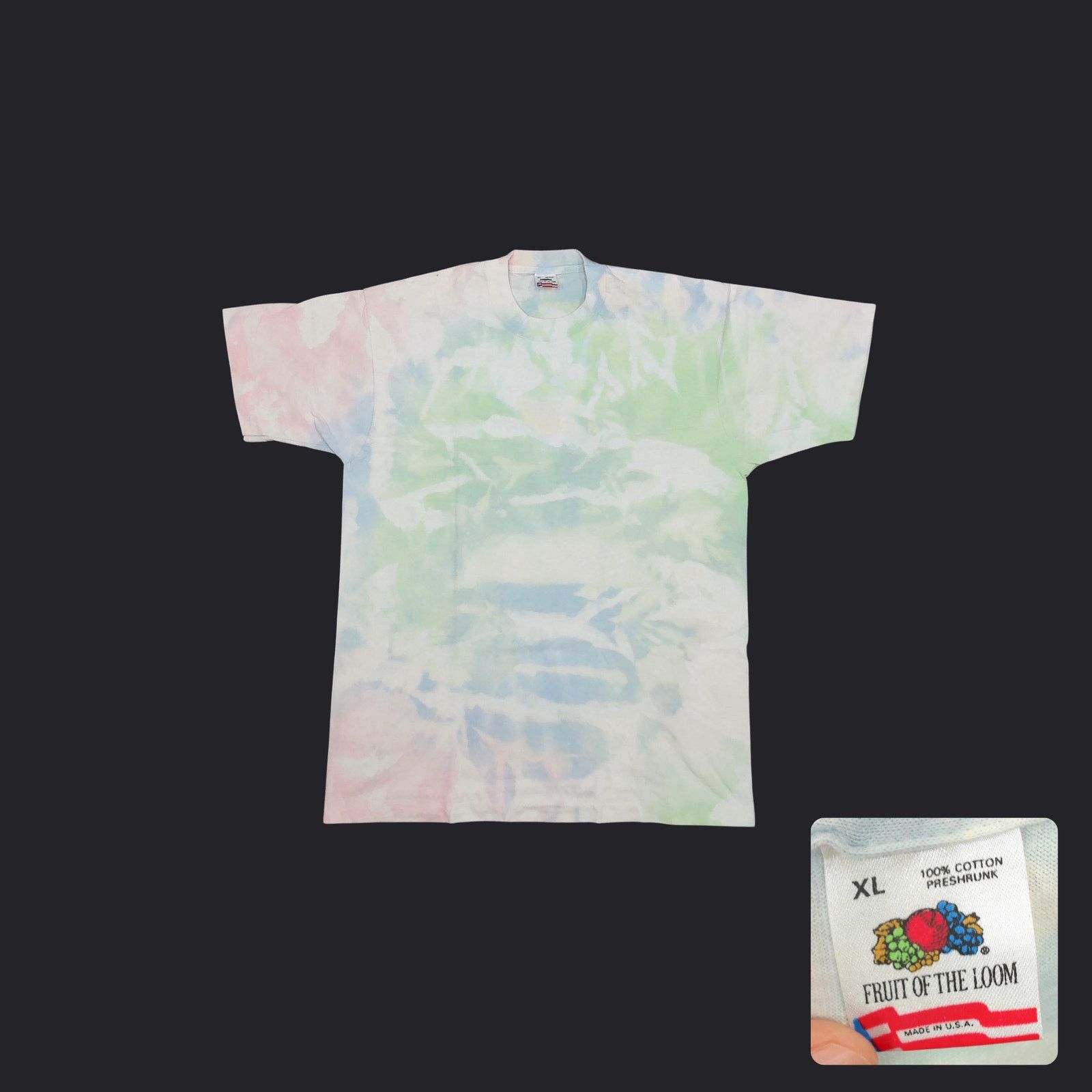 Fruit Of The Loom Fruit Of The Loom VTG 90s Single Stitch Pastel Tie Dye Tee L Size US L / EU 52-54 / 3 - 1 Thumbnail