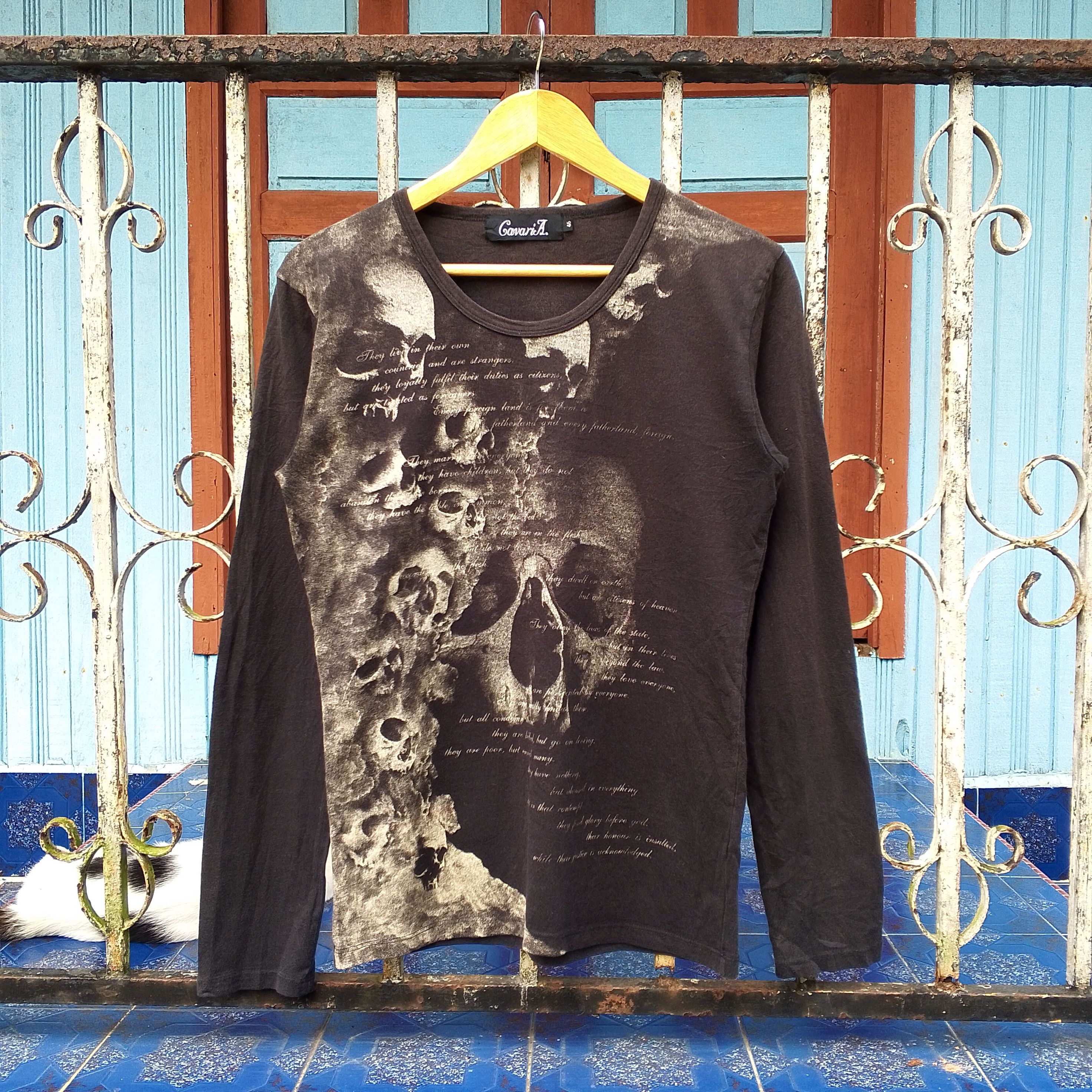Gavaria Crazy Grunge Skull Printed Gothic Skull Tshirt