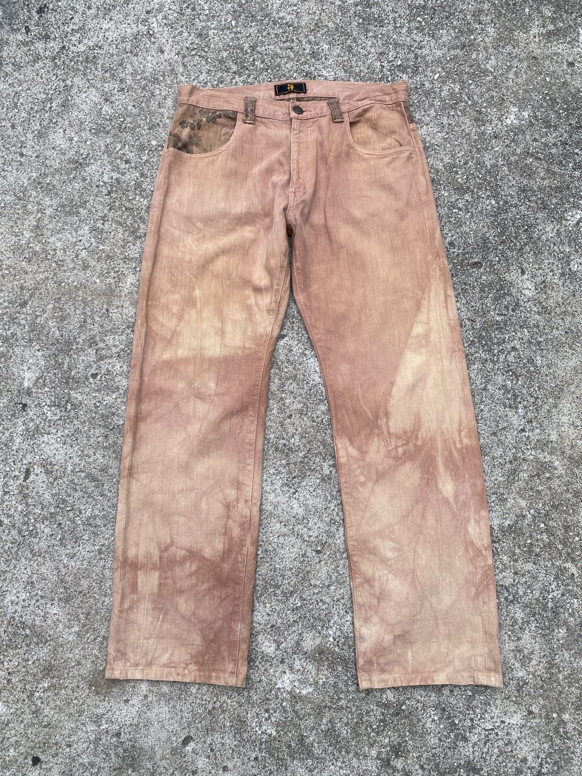 Japanese Brand 1990s - Zen Kyoto Traditional Japan Motif Washed Denim Size US 34 / EU 50 - 3 Thumbnail