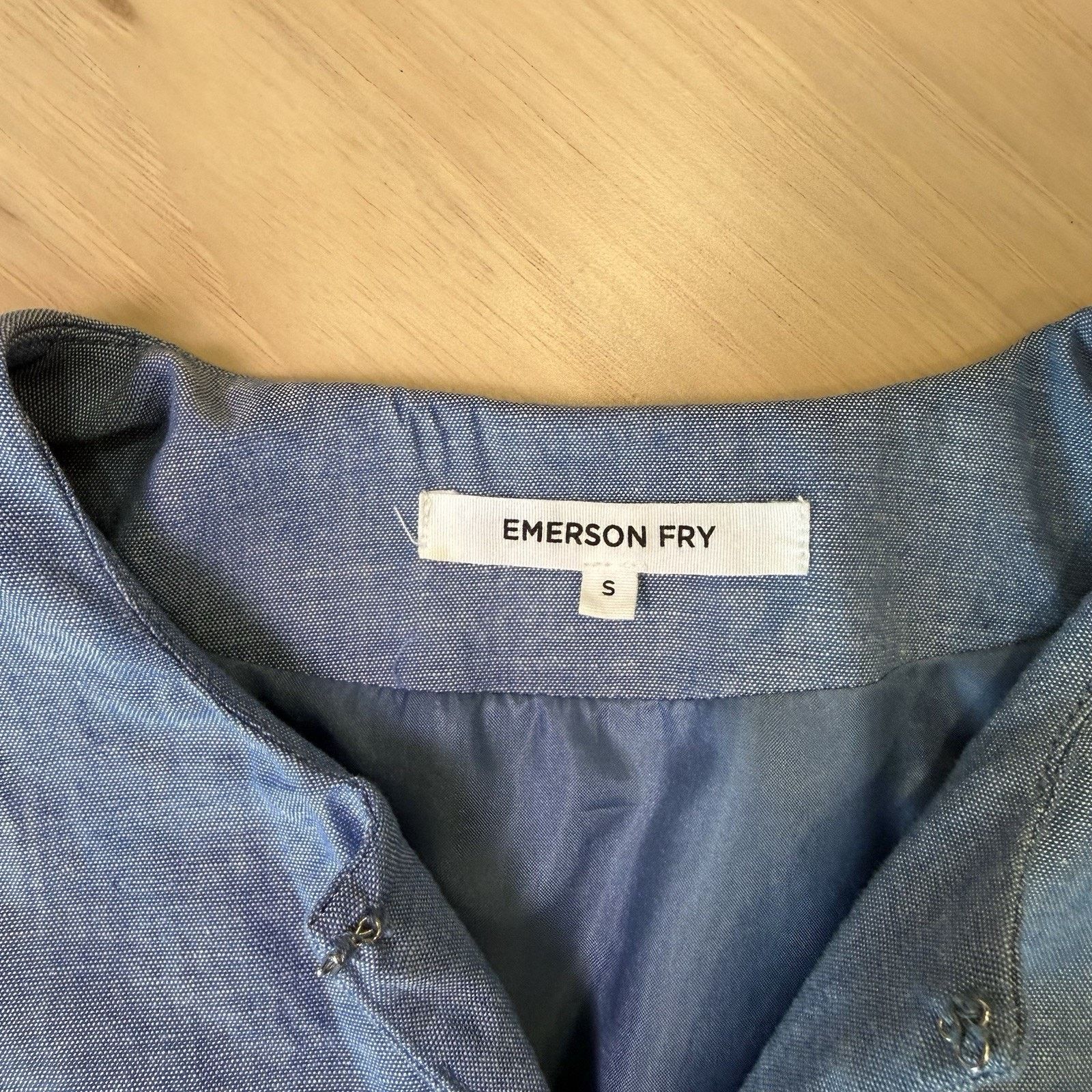 Emerson Fry Emerson Fry Chambray Mod Dress Women's Small Blue V Neck Size S / US 4 / IT 40 - 7 Thumbnail