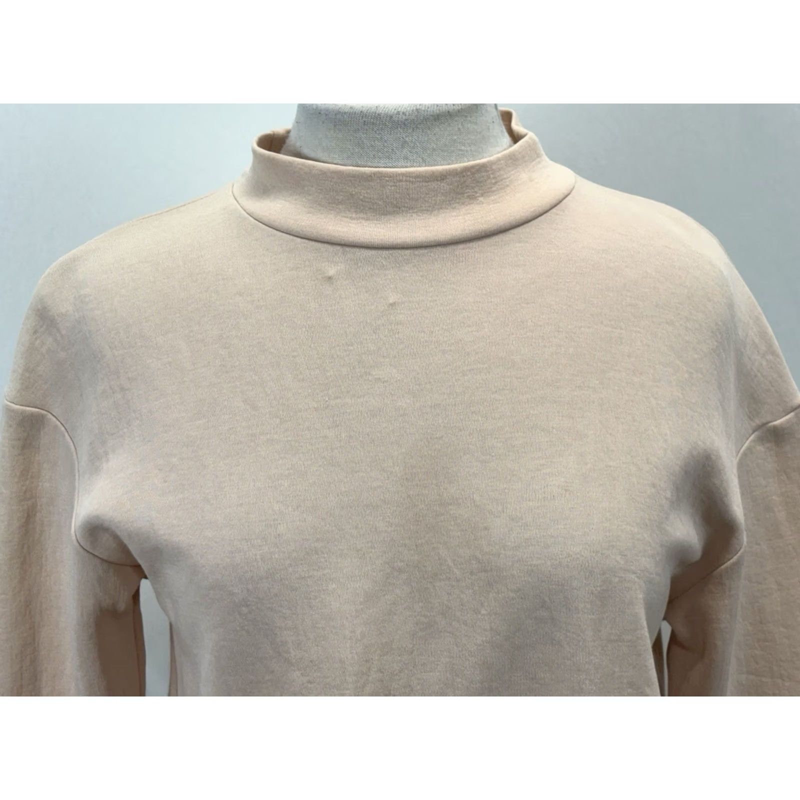Cos COS mock Neck Sweatshirt Women’s XS Blush Pink Modern Minimalist Staple Capsule Pullover Long Sleeve Cotton Blend Boxy Regular Shirt Size XS / US 0-2 / IT 36-38 - 5 Thumbnail