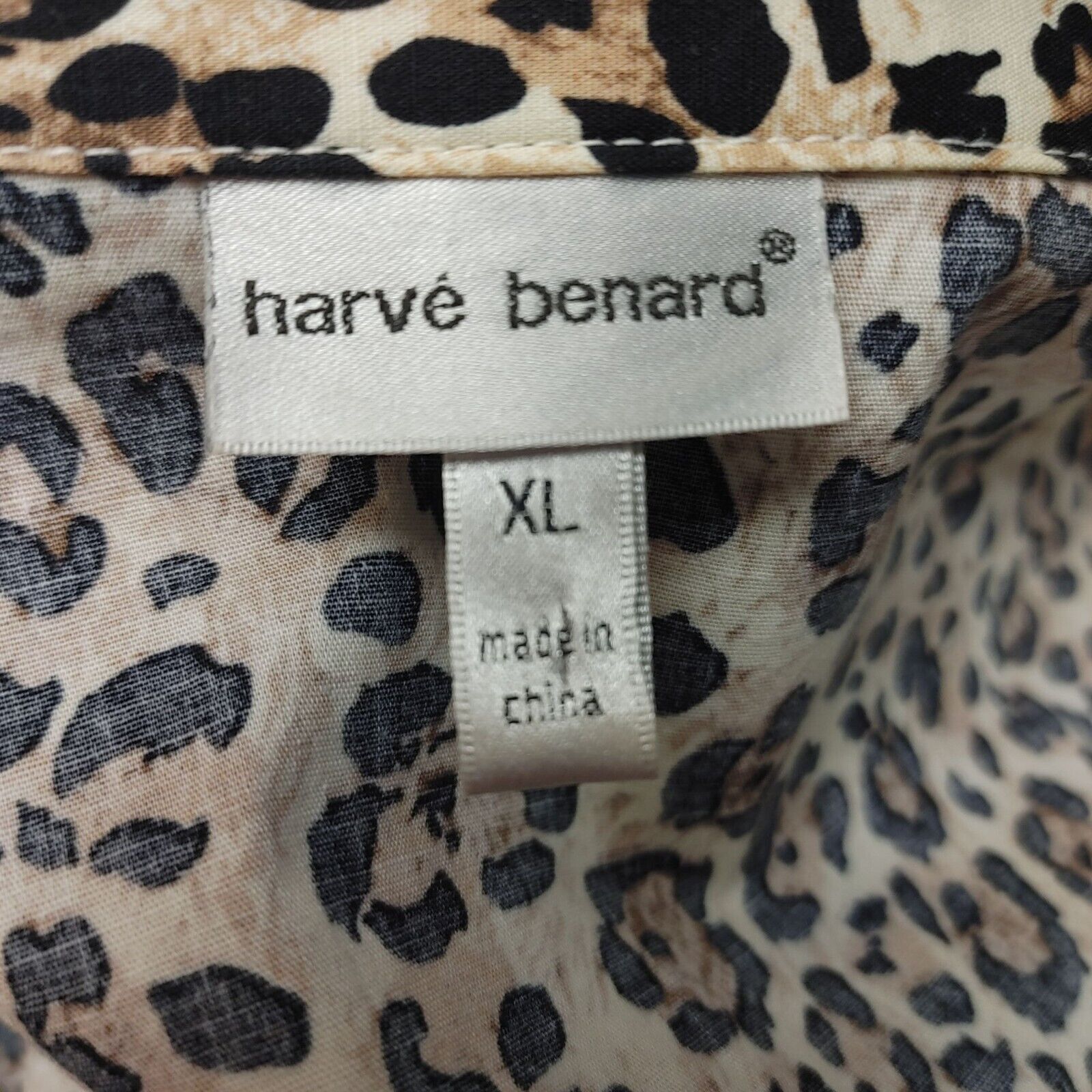 Harve Benard Harve Benard Women's Cheetah Print Belted Button Up Blouse X Size XL / US 12-14 / IT 48-50 - 3 Thumbnail