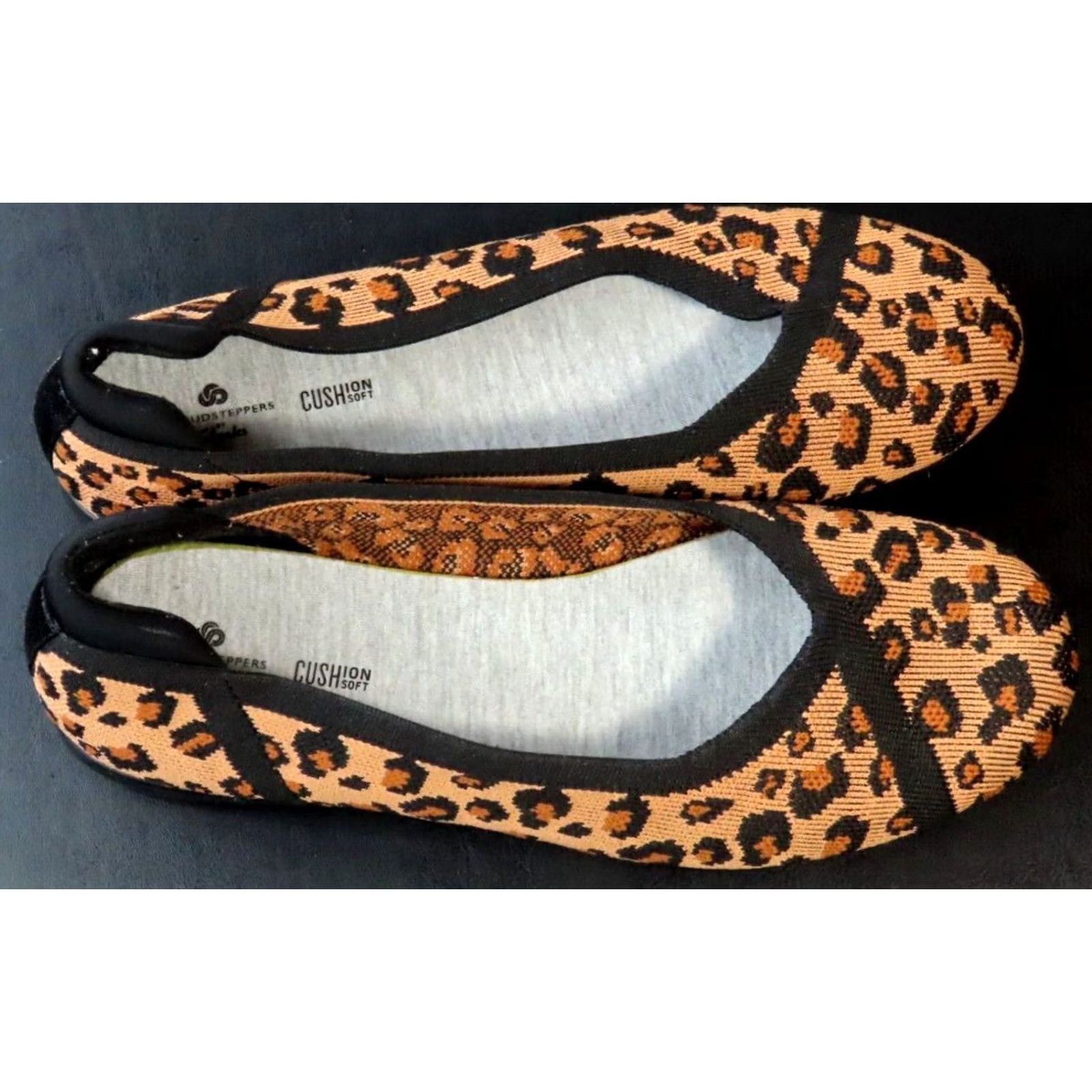 Clarks Clarks Cloudsteppers Carly Wish Flats Ballet Slip-On Brown Leopard Knit W Flat Womens 7.5W Shoes Size US 8 / IT 38 - 5 Thumbnail