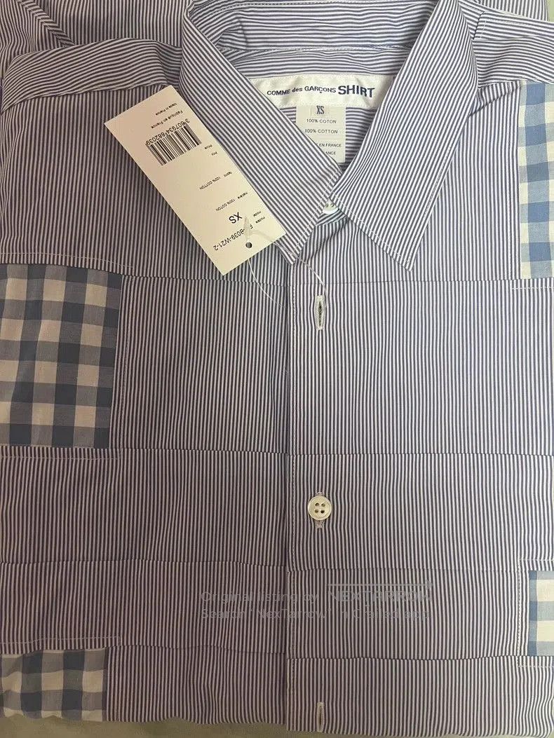 Comme des Garcons CDG Comme des garçons Stripe Patchwork Shirt. Size US XS / EU 42 / 0 - 6 Thumbnail
