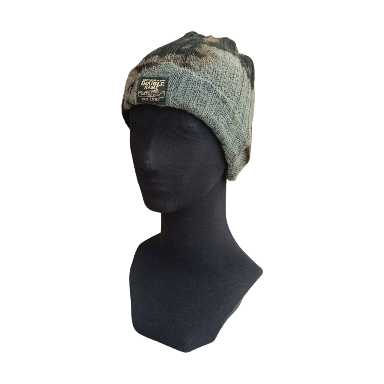 Japanese Brand Custom Made Acid Wash Double Name Beanie Size ONE SIZE - 2 Thumbnail