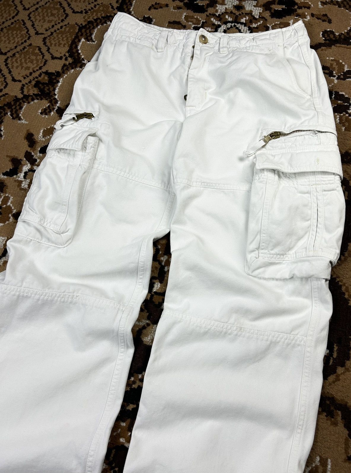 Dolce & Gabbana Dolce & Gabbana Archive White Cargo Pants Metal Logo Vintage Size US 32 / EU 48 - 10 Thumbnail
