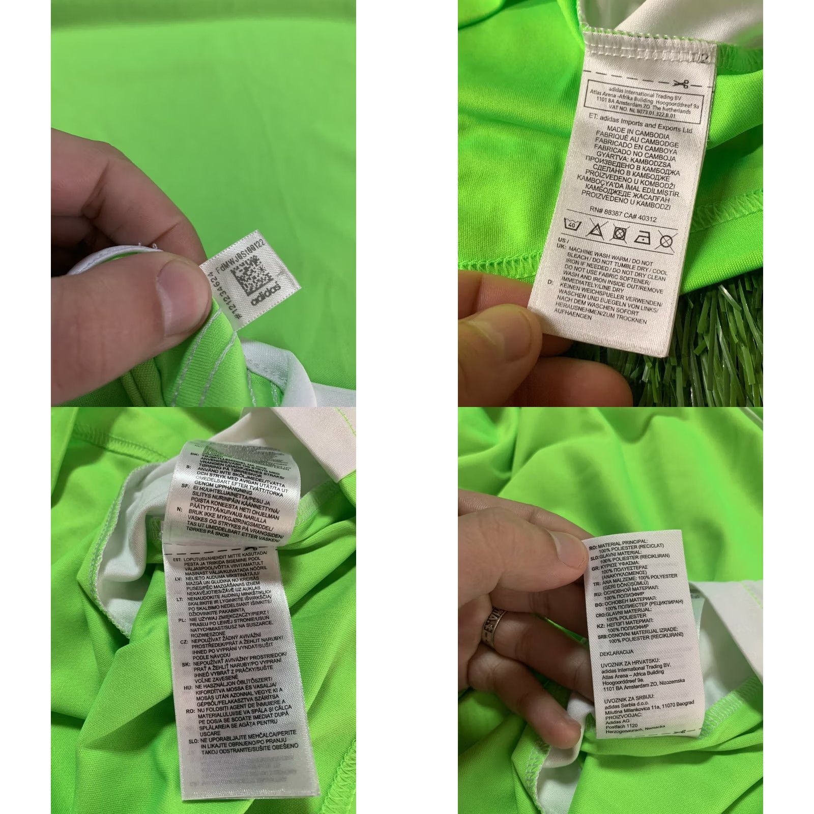 Adidas ADIDAS PERFORMANCE CLIMALITE FOOTBALL SHIRT JERSEY XL Men Green and White 2018 Sport Shirt Size US XL / EU 56 / 4 - 8 Thumbnail