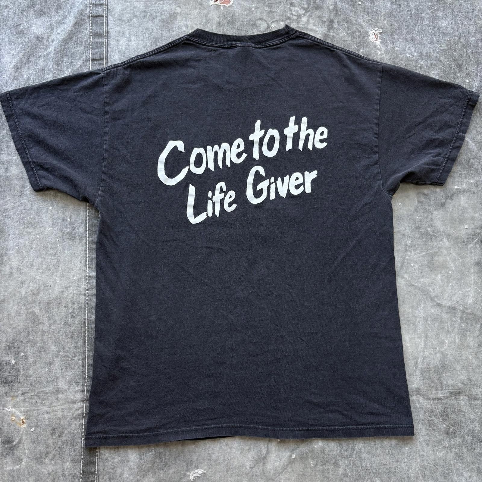 Hanes Vintage 90s Y2K The Witness Jesus Life Giver Religious Shirt Size US L / EU 52-54 / 3 - 2 Thumbnail