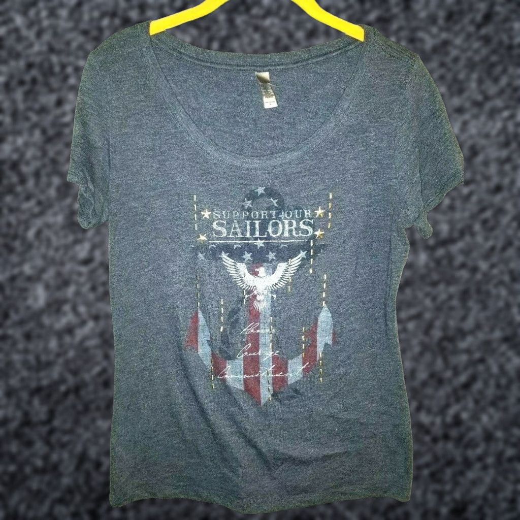 Vintage Womens L Kellie Pickler Support Our Sailors Graphic Tee T Shirt Patriotic Size L / US 10 / IT 46 - 1 Thumbnail