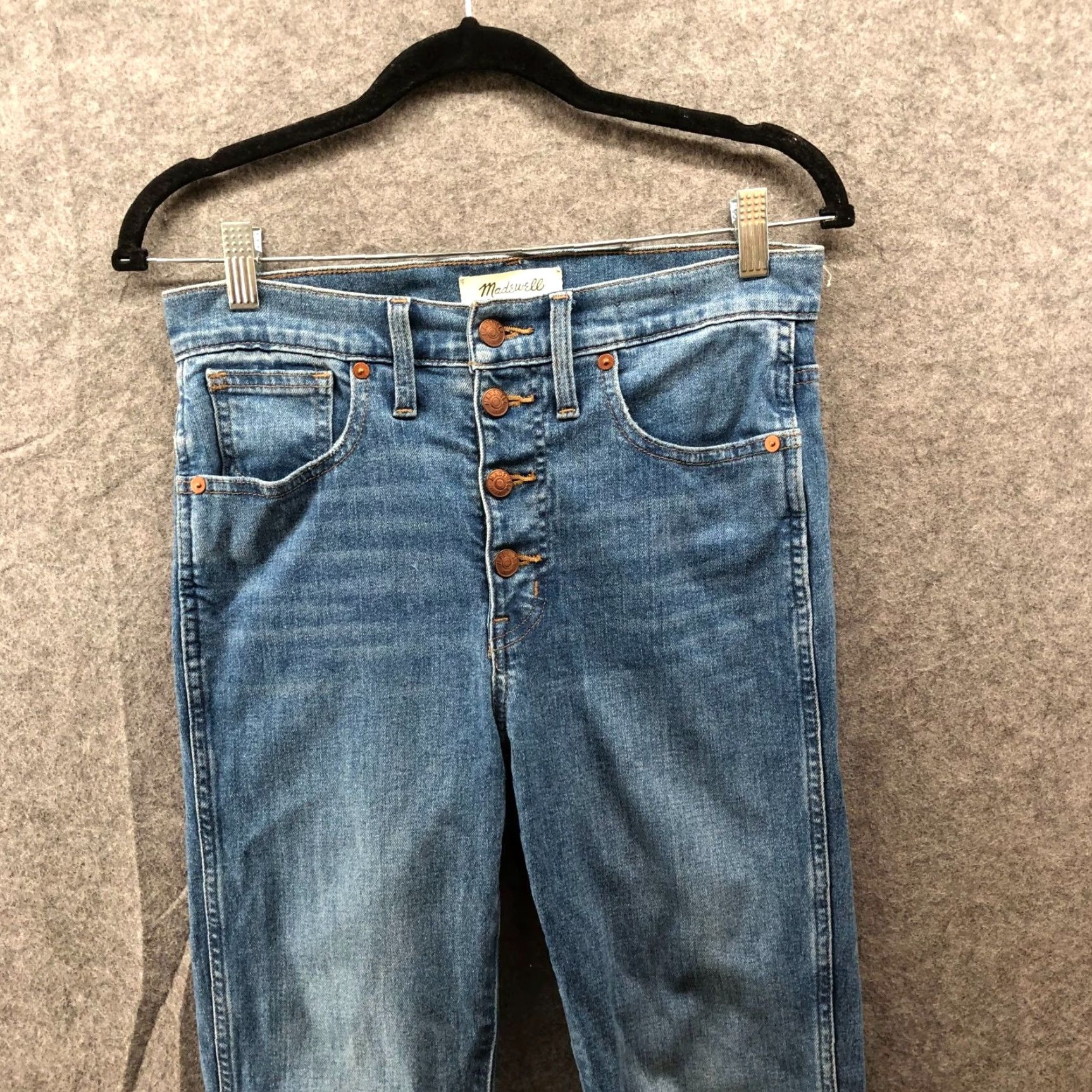 Madewell Madewell Jeans Womens 28 Dewitt Wash Blue 10" High Rise Skinny Button Fly Denim Stretch 5-Pocket Vintage? No (adjusted) Size 28" / US 6 / IT 42 - 3 Thumbnail