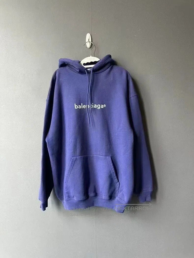 Balenciaga Balenciaga Blue Logo Hoodie S. Size US S / EU 44-46 / 1 - 1 Thumbnail