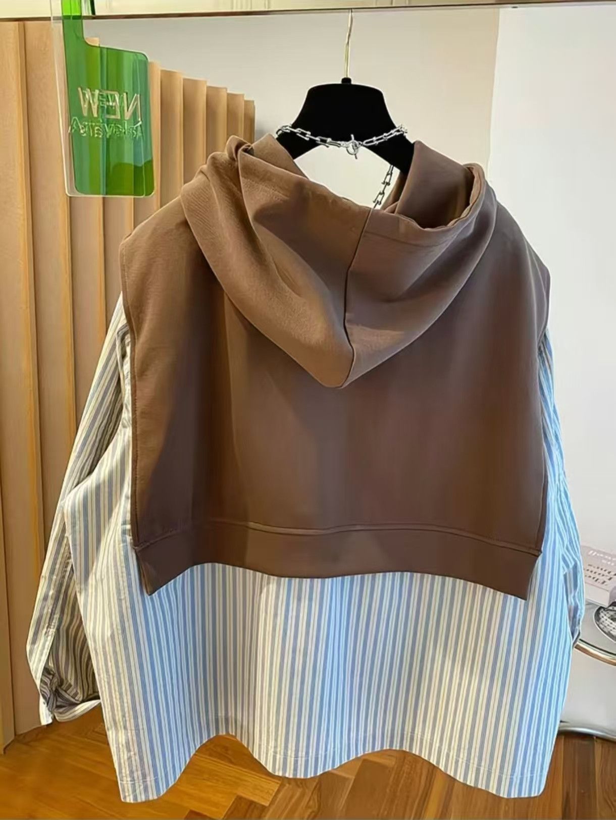 Vintage Contrast Stripe Hooded Sweatshirt Size US M / EU 48-50 / 2 - 3 Thumbnail
