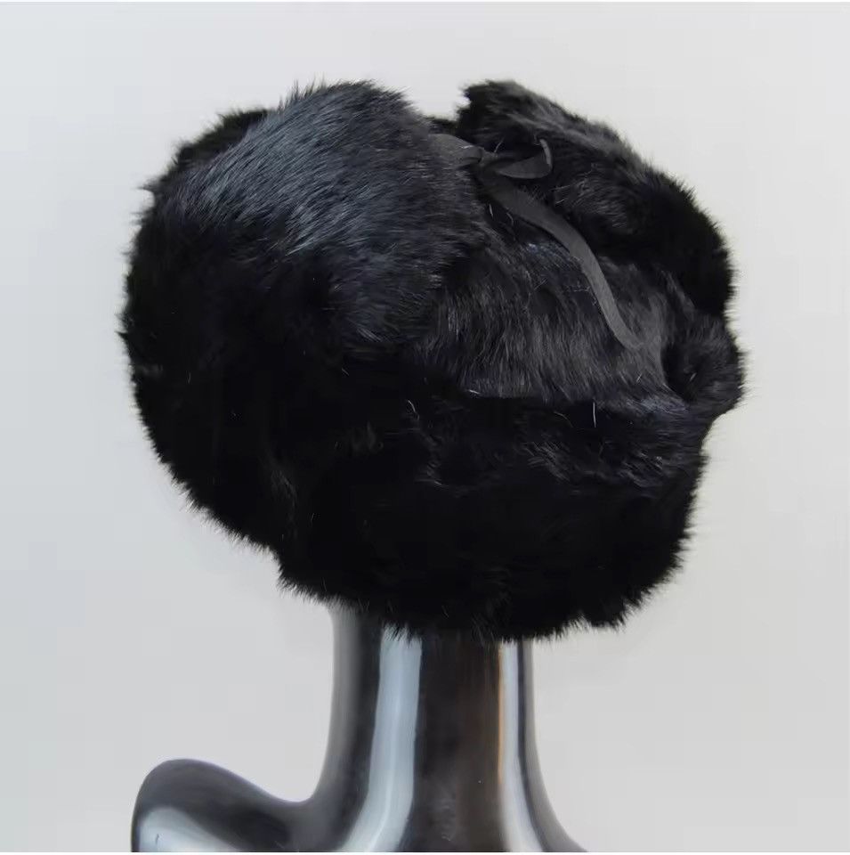 Japanese Brand Rabbit Fur Earflap Trapper Russian Cap SIze S Size ONE SIZE - 5 Thumbnail