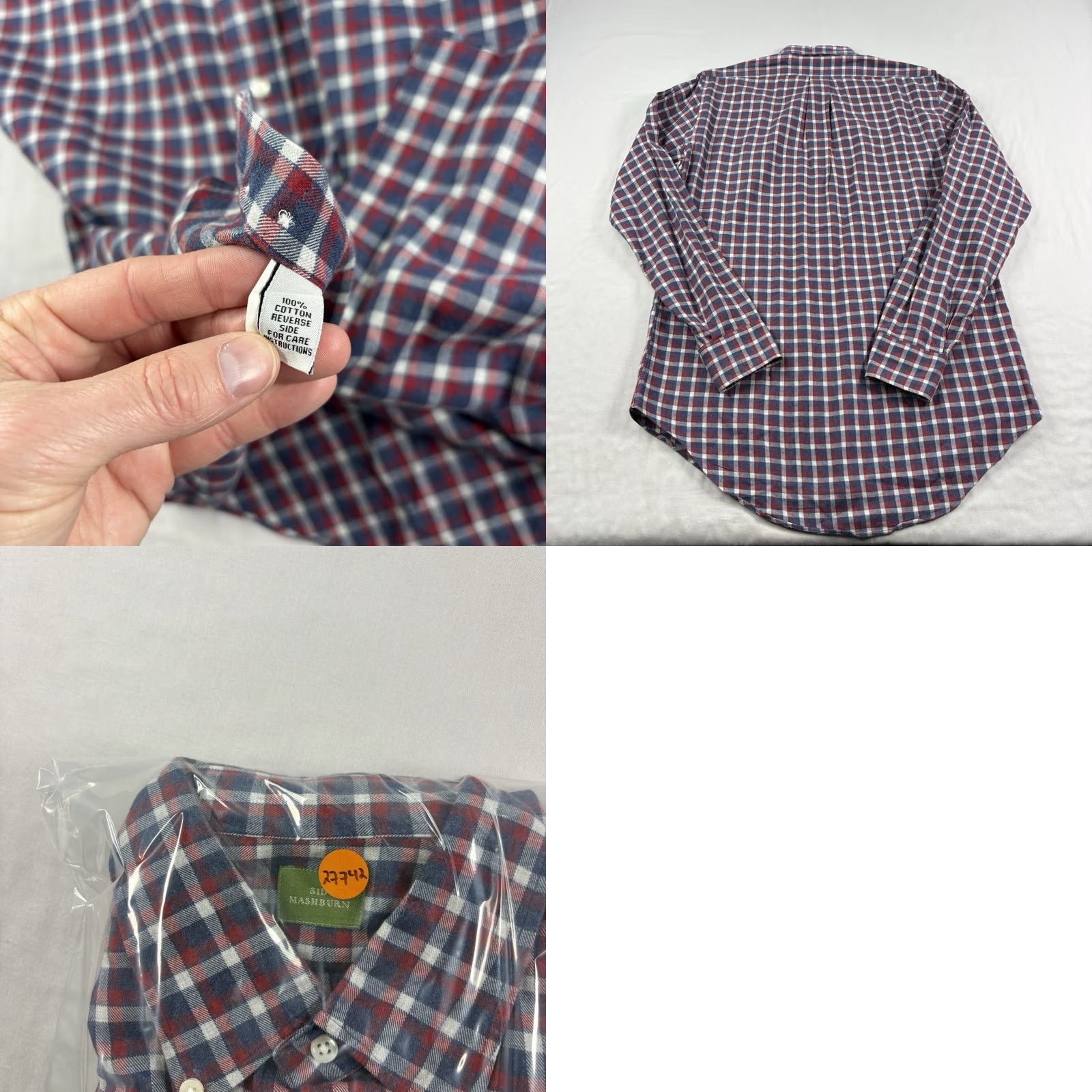 Sid Mashburn Sid Mashburn Flannel Shirt Mens M Blue Red Plaid Button-Up Casual Preppy Size US M / EU 48-50 / 2 - 8 Thumbnail