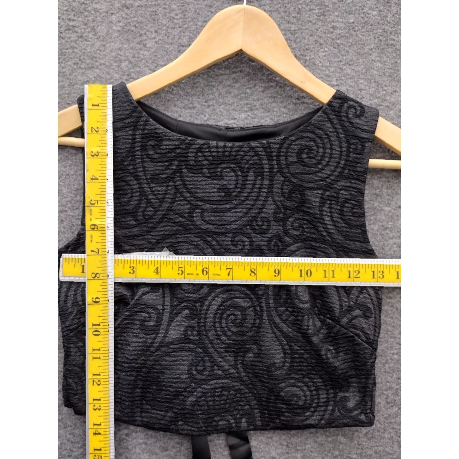 Vintage Codigo Women's Paisley Open Back Tie Tank Blouse Sleeveless Tank Top Black XS? Size M / US 6-8 / IT 42-44 - 4 Thumbnail