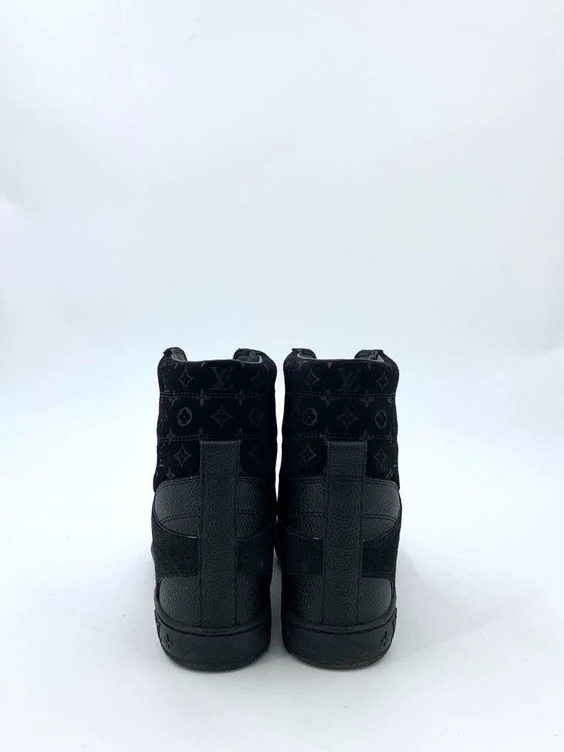 Louis Vuitton Louis Vuitton Black logo patchwork leather lace-up high-to Size US 5.5 / IT 35.5 - 4 Thumbnail