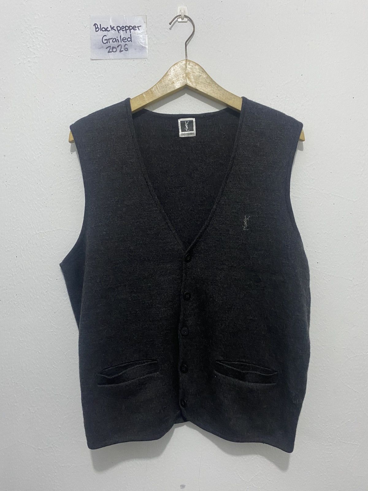 Yves Saint Laurent Vintage 90s Yves Saint Laurent YSL Knit Vest Size US L / EU 52-54 / 3 - 1 Thumbnail