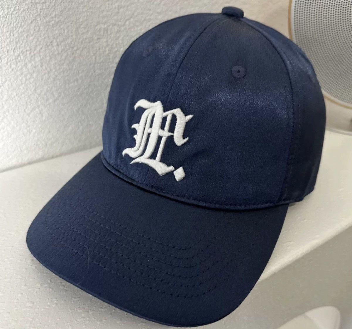 Japanese Brand Y2K retro unisex embroidered shiny silky strapback cap hat Size ONE SIZE - 1 Thumbnail