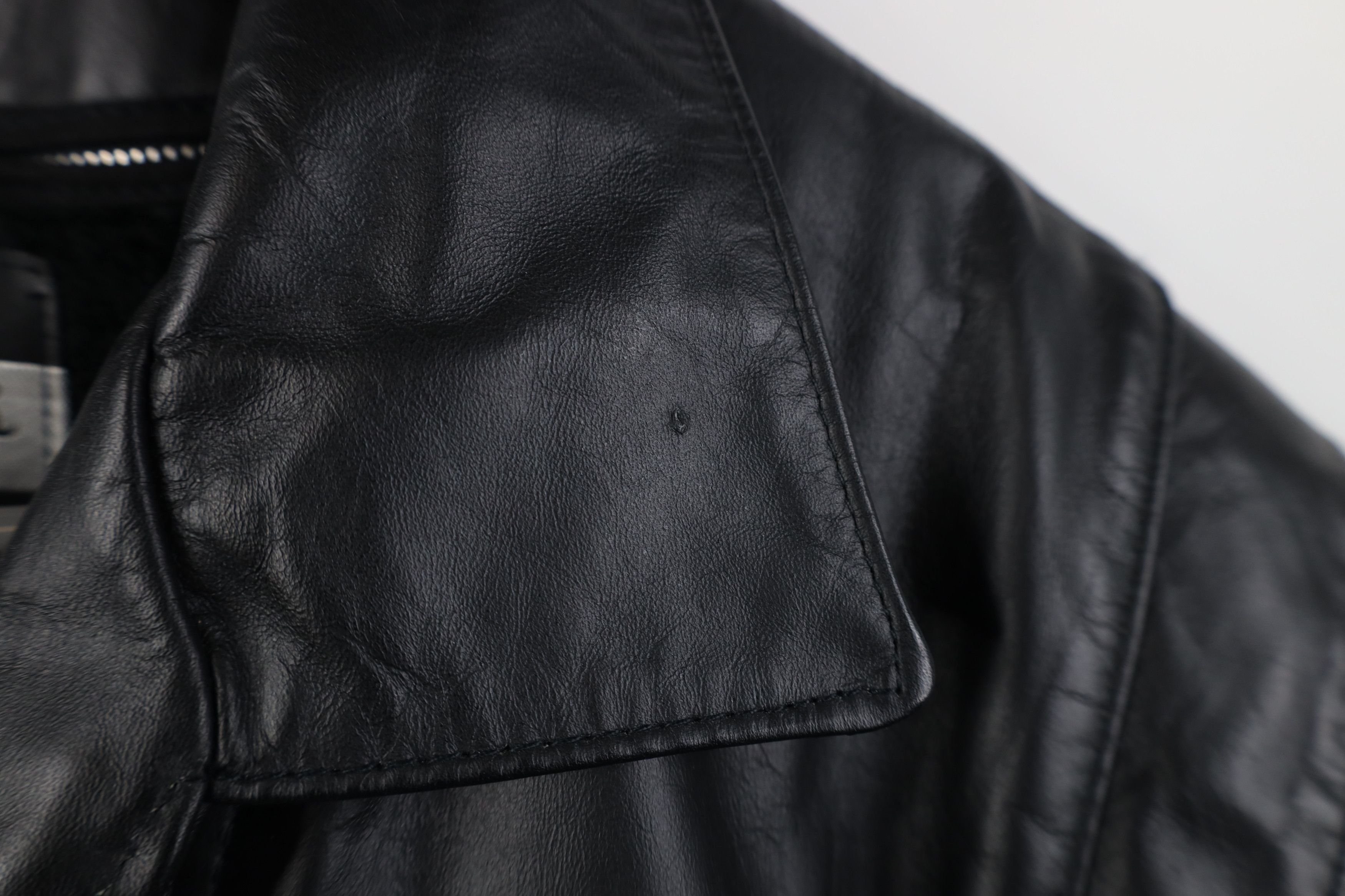 Vintage Vintage 90s Streetwear Lined Leather Full Zip Jacket Black Size US M / EU 48-50 / 2 - 4 Thumbnail