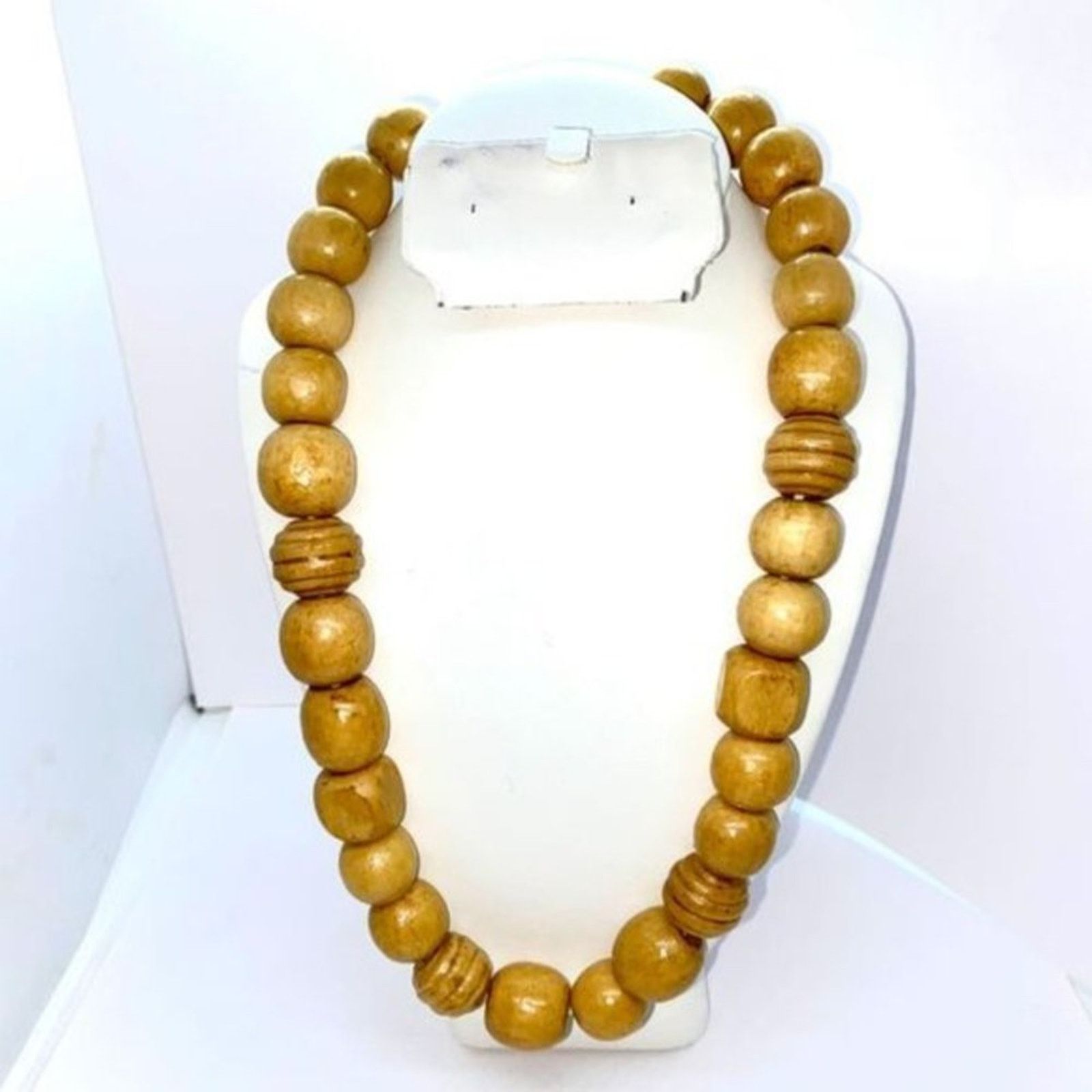 Handmade Handmade Wooden Beaded Necklace Square Round Size ONE SIZE - 1 Thumbnail