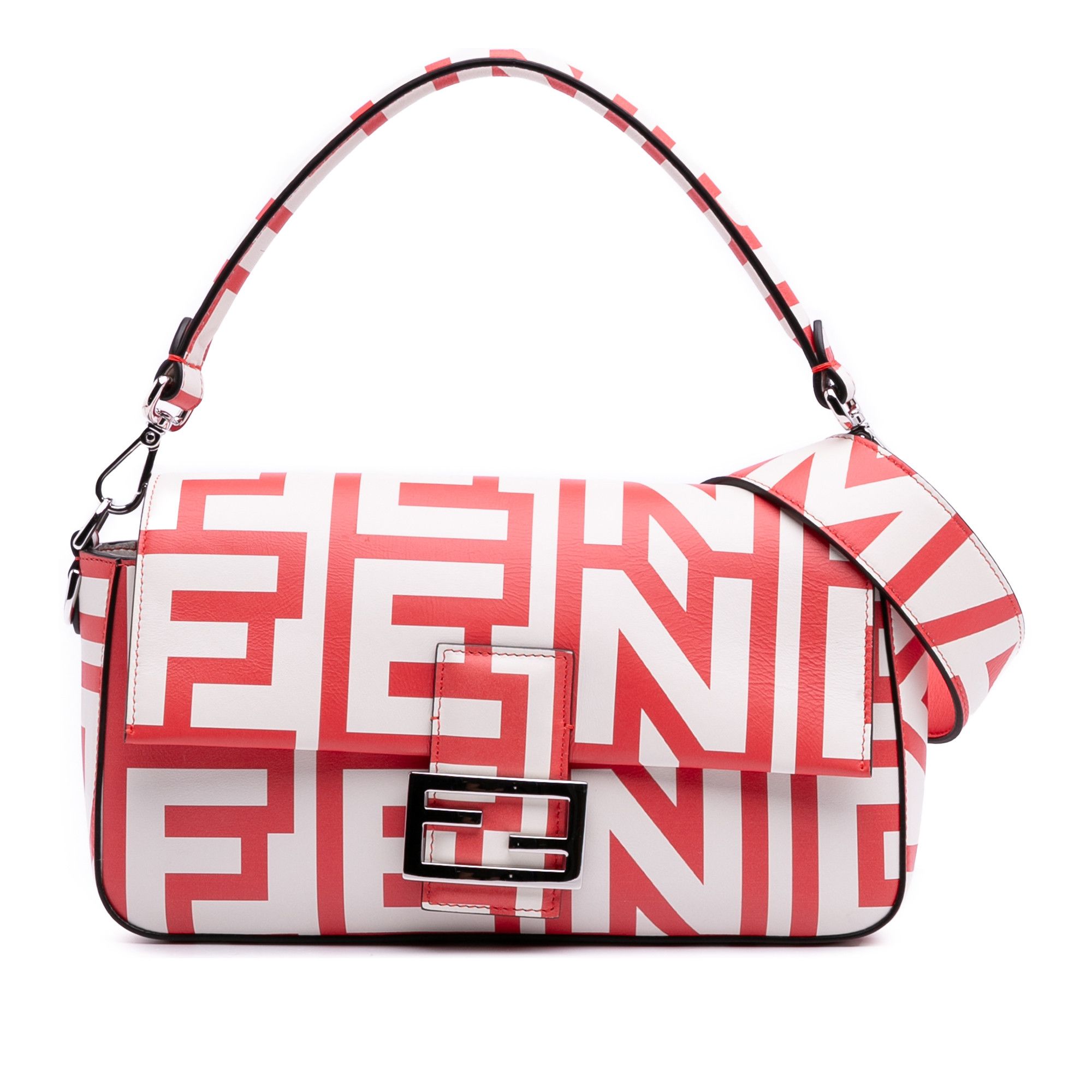 Fendi Fendi Marc Jacobs Nappa Vitello King Logo Print Phone Baguette Satchel Size ONE SIZE - 1 Thumbnail