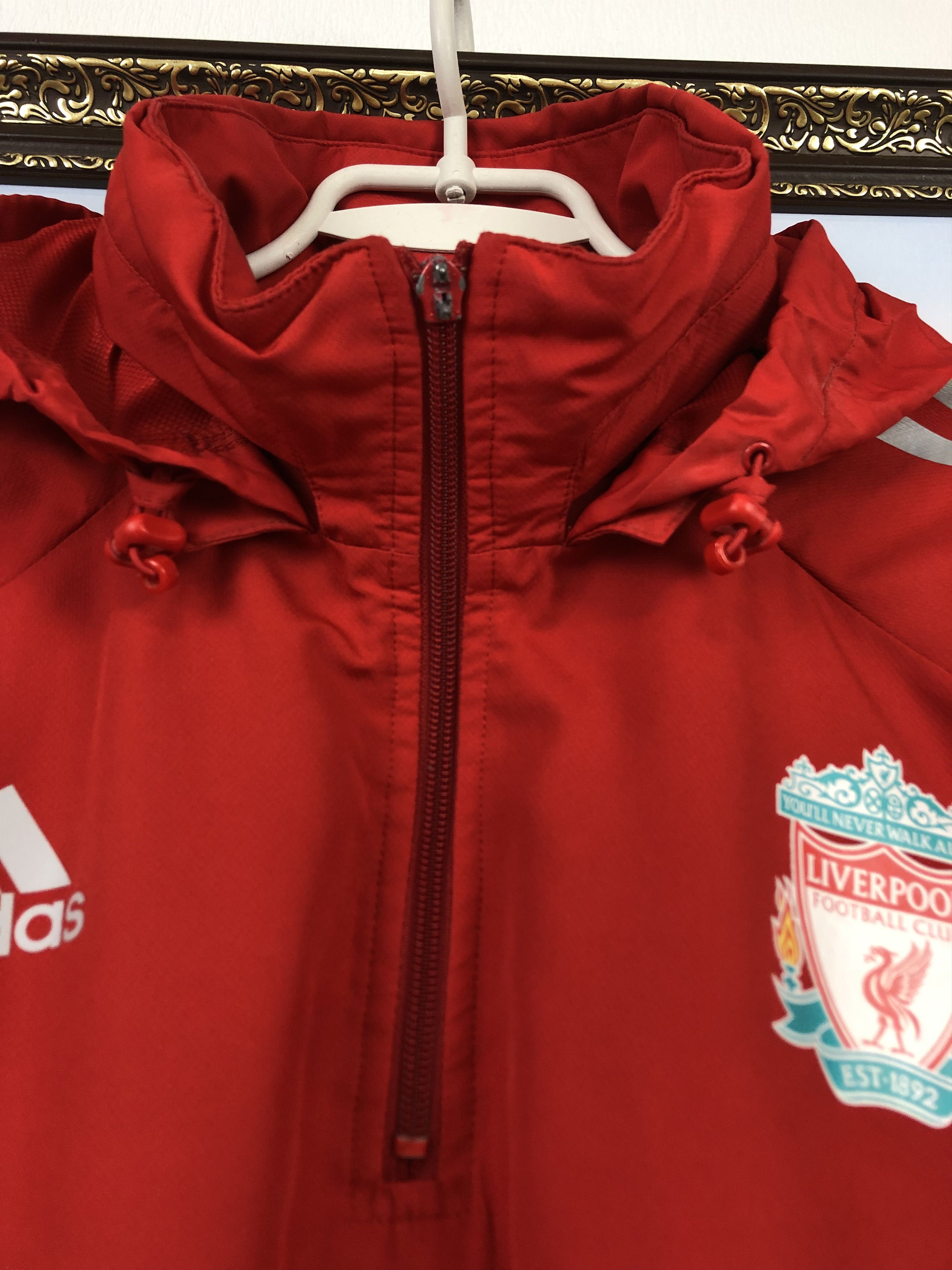 Adidas Vintage Liverpool Football Jacket Sweatshirt Hooded Soccer Size US L / EU 52-54 / 3 - 5 Thumbnail