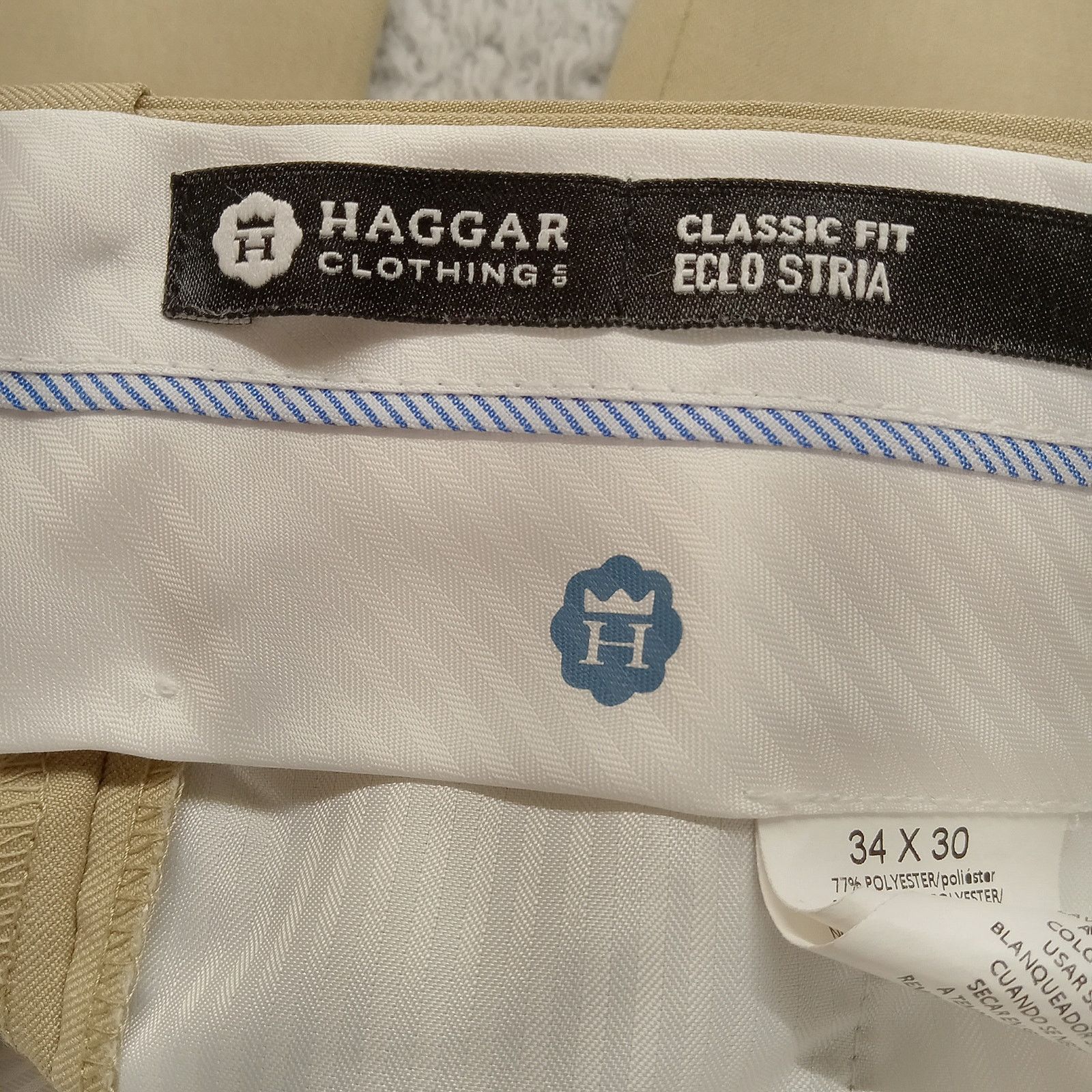 Haggar Haggar Dress Pants 34 X 30 Straight Classic Fit Eclo Stria Size US 34 / EU 50 - 5 Thumbnail