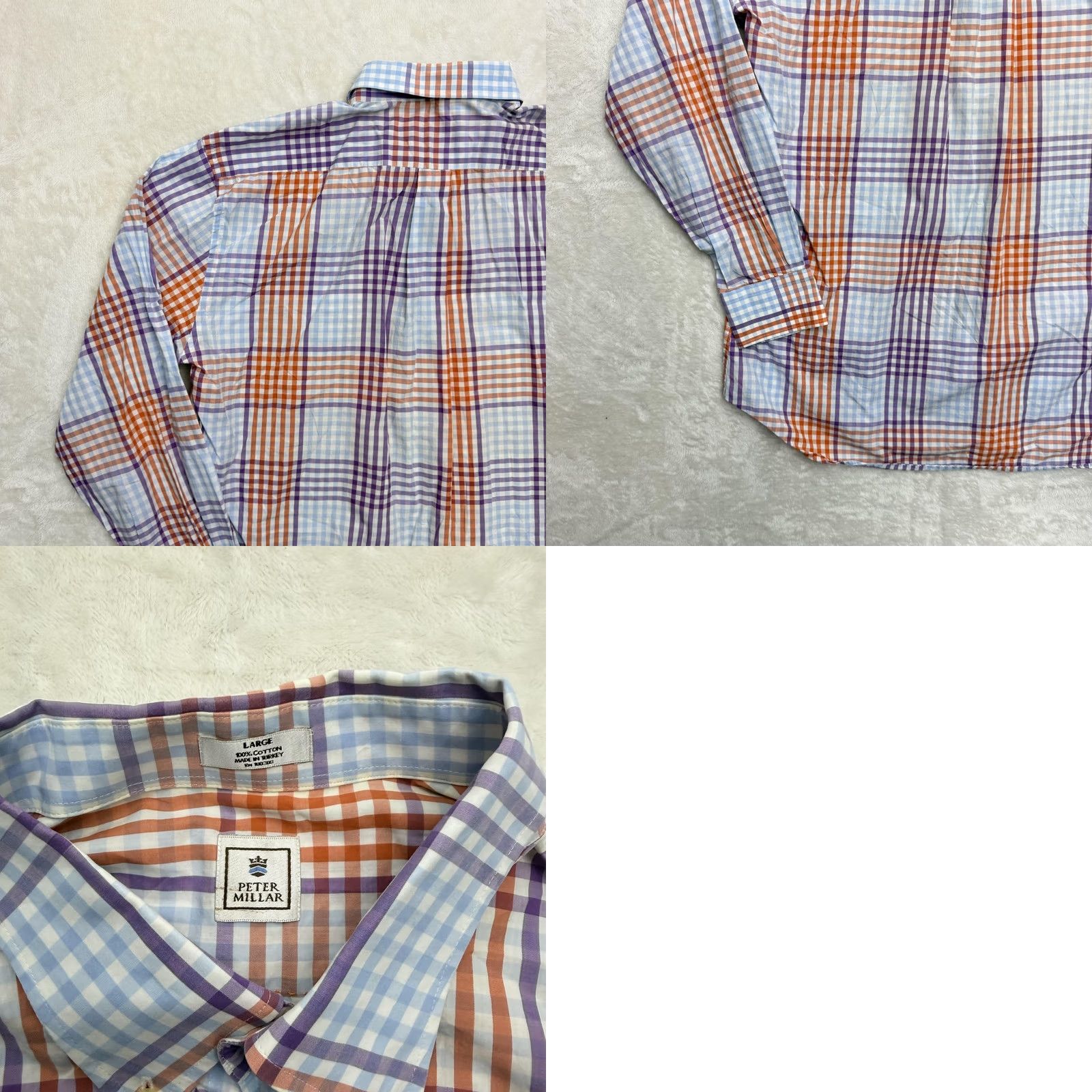 Peter Millar Peter Millar Shirt Mens Large Multicolor Plaid Button Down Long Sleeve Cotton Size US L / EU 52-54 / 3 - 9 Thumbnail