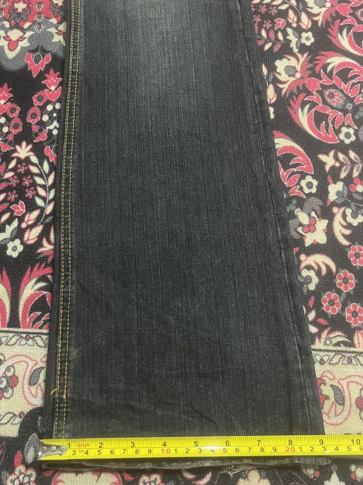 14th Addiction Japanese Custom Culture Dark Washed Distressed Flare Jeans Size US 30 / EU 46 - 15 Thumbnail
