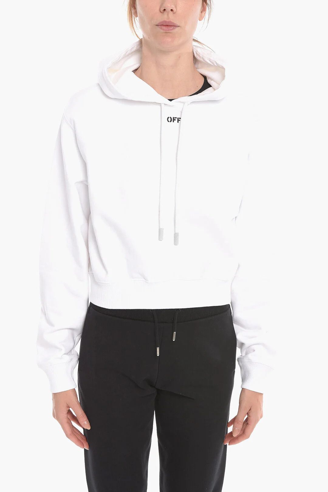 Off-White og1mm0426 Brushed-Cotton Hoodie in White Size XS / US 0-2 / IT 36-38 - 1 Thumbnail