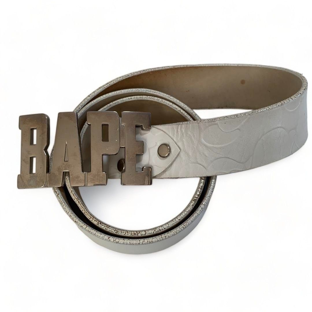 image of Bape Solid Camo Belt in White, Men's