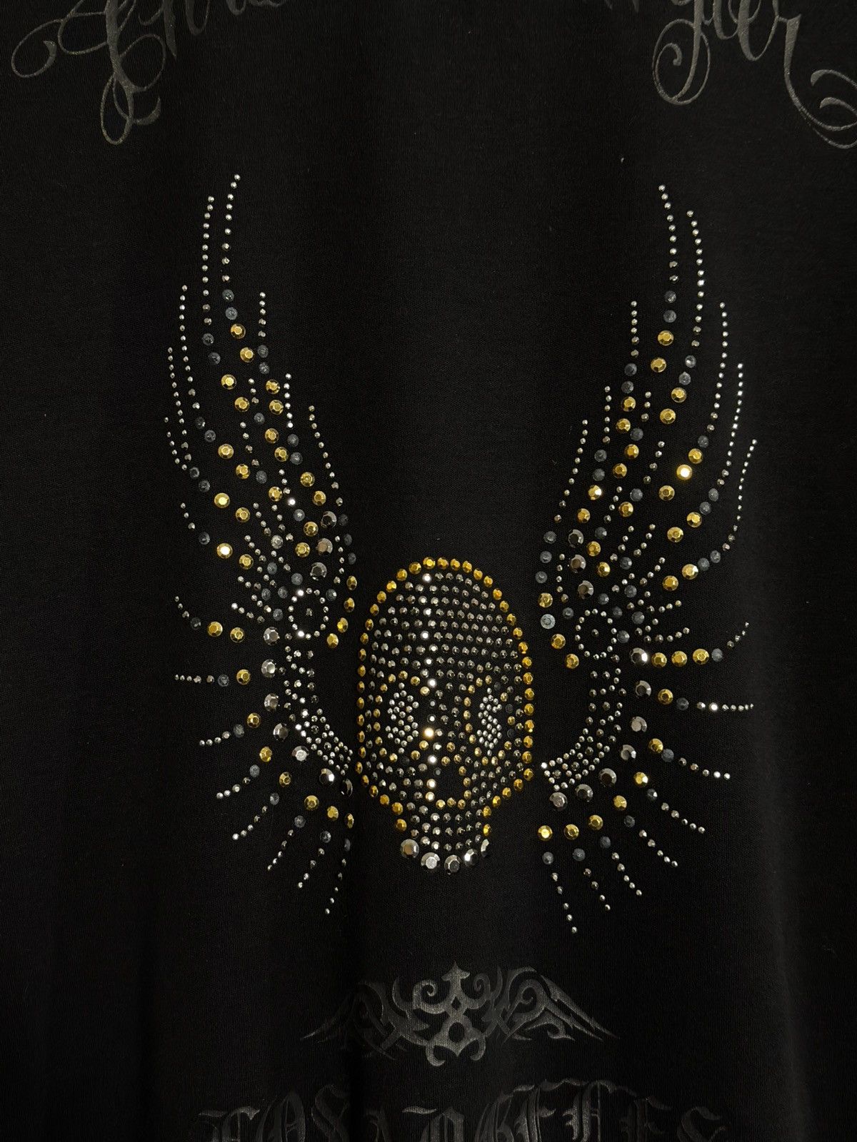 Christian Audigier Vintage Christian Audigier Skull Rhinestones Y2K Polo Tshirt Size US L / EU 52-54 / 3 - 11 Thumbnail