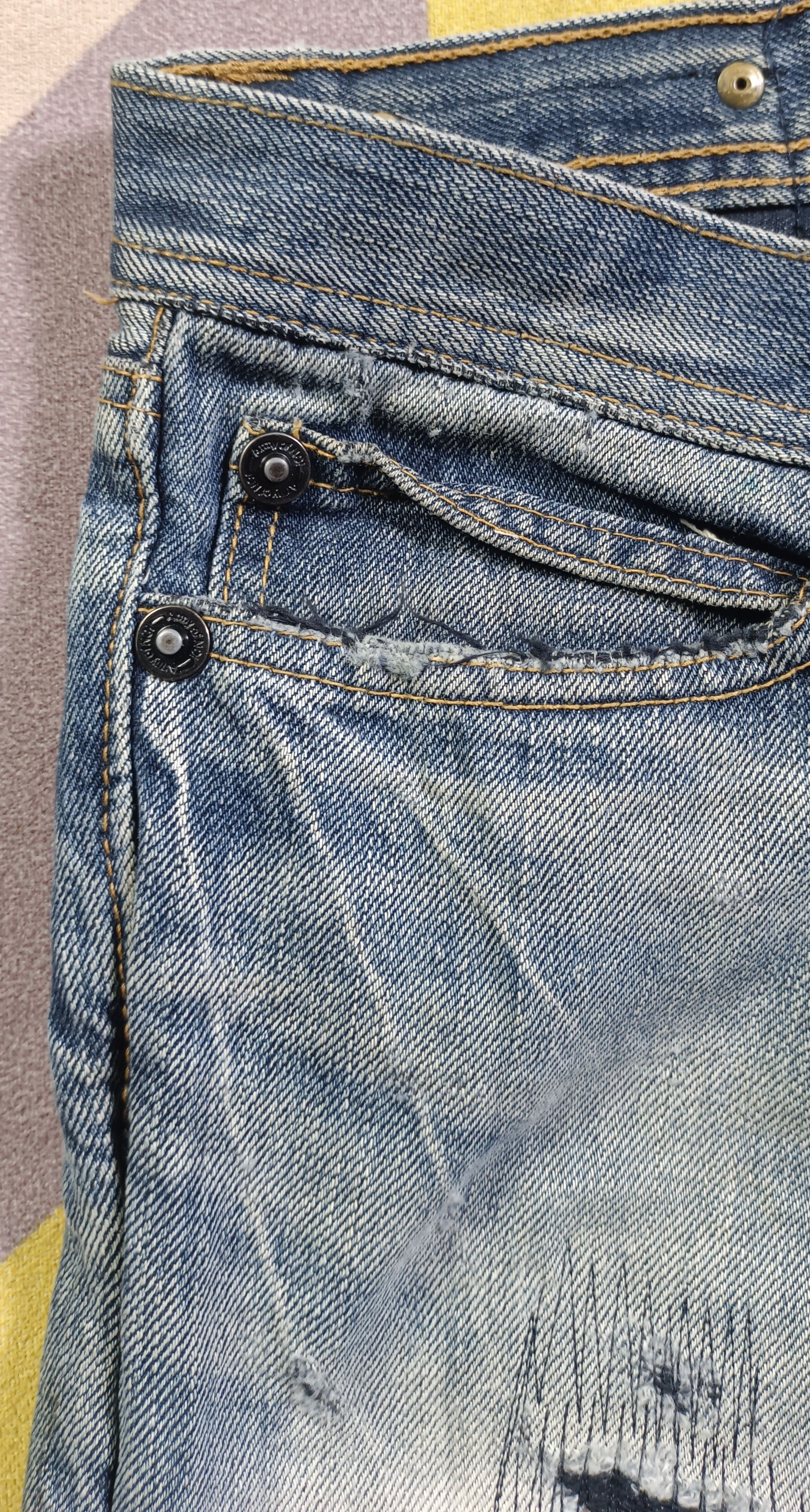 If Six Was Nine × Japanese Brand Army Of no! Honeycomb Distressed Jeans Size US 31 - 11 Thumbnail