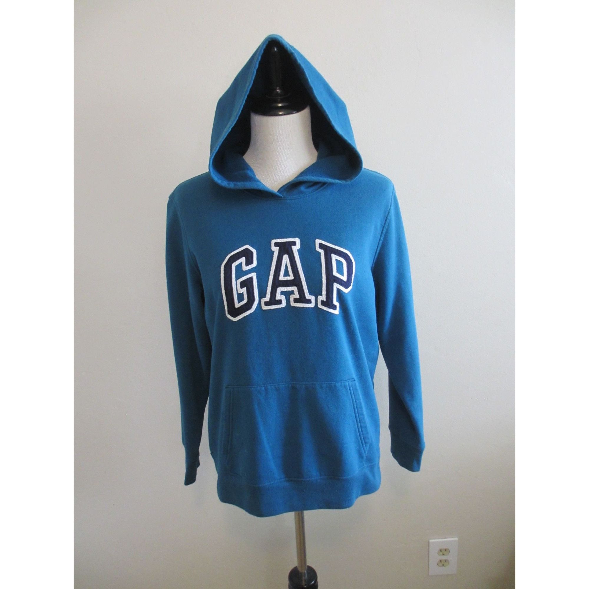 Gap GAP LONG SLEEVED BLUE HOODIE LARGE WOMENS WITH DEFECTS Size L / US 10 / IT 46 - 1 Thumbnail