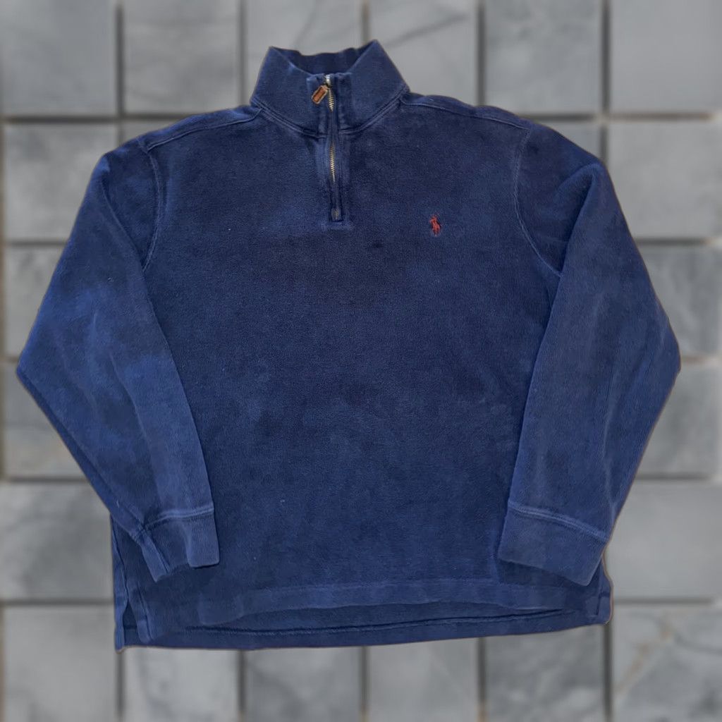 Ralph Lauren Polo Ralph Lauren Quarter Zip Shirt Navy Blue L Mens Pullover Sweater 23x23 Size US L / EU 52-54 / 3 - 1 Thumbnail