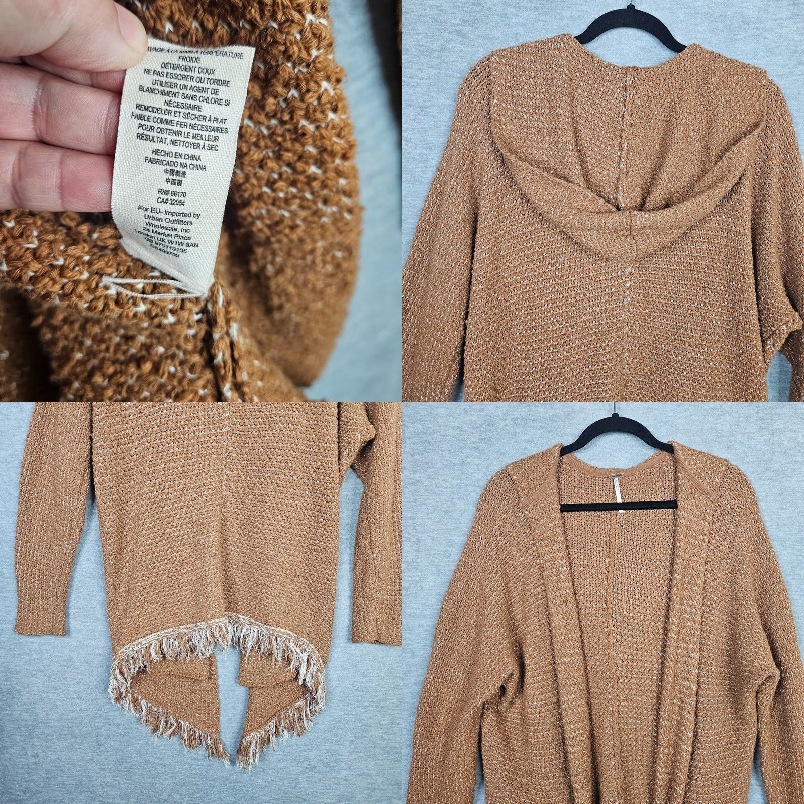 Free People Free People Brown Speckled Hooded Fringe Women's Sweater S Size S / US 4 / IT 40 - 8 Thumbnail