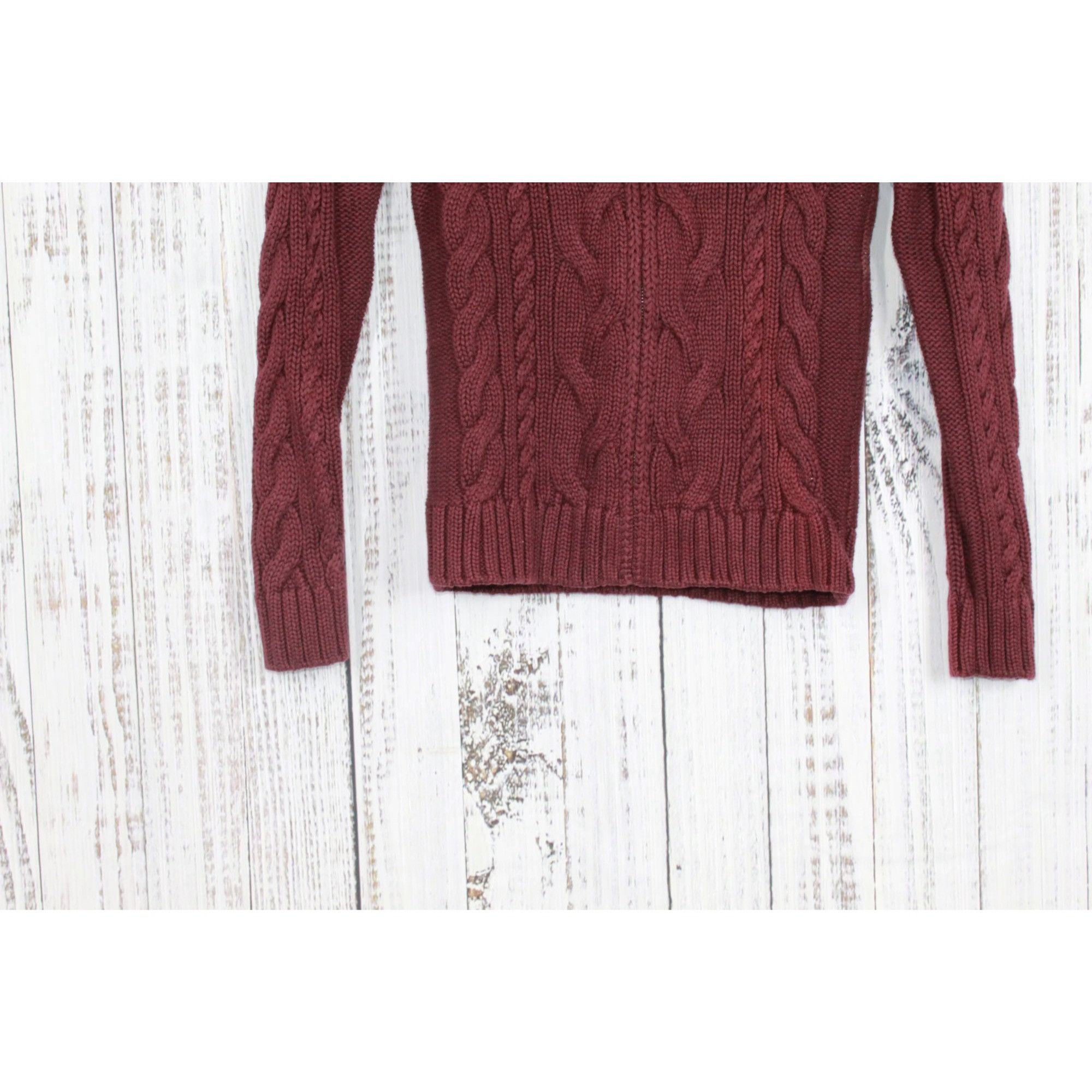 L.L. Bean LL Bean Womens Double L Cable Zip Cardigan Size XS / US 0-2 / IT 36-38 - 8 Thumbnail
