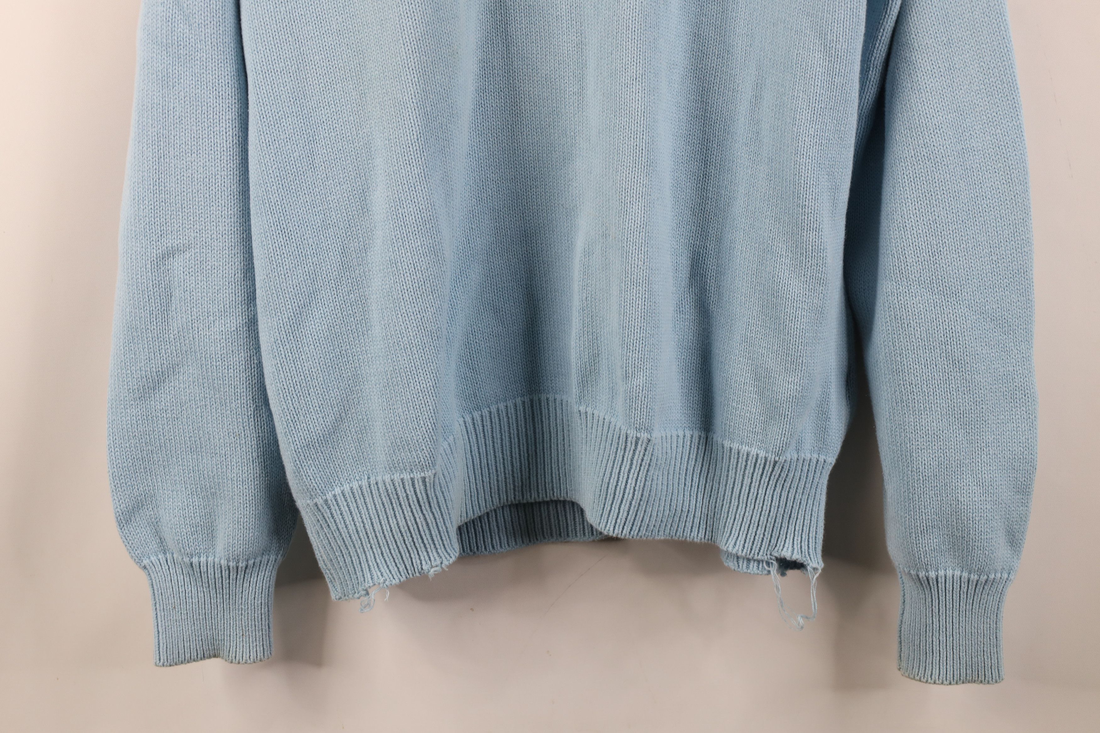 Lands' End Vintage 90s Lands End Knit V-Neck Sweater Carolina Blue USA Size US L / EU 52-54 / 3 - 3 Thumbnail
