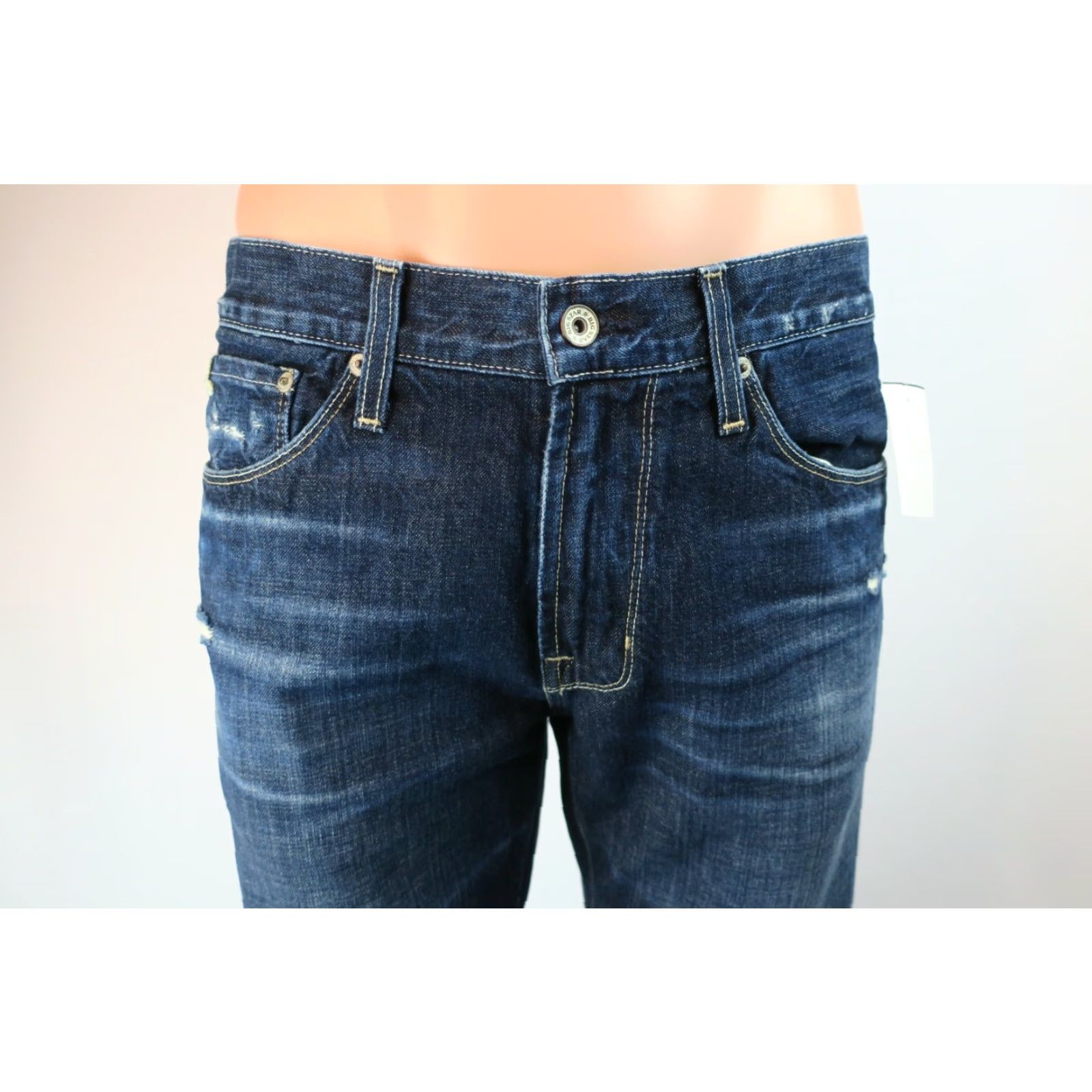 BIG STAR Division Straight Jeans Men 32x34 Denim Distressed Dark Wash NWT NEW Sample 34 Inseam 34 Youth?