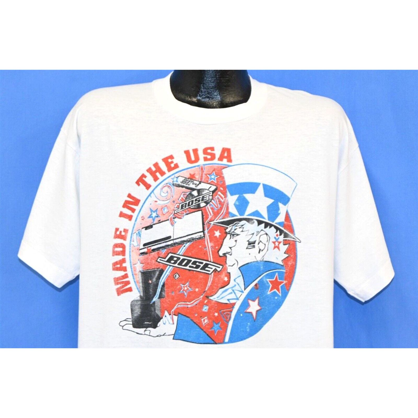 image of Fruit Of The Loom VTG 90's Bose Portable Electronic Speakers Made In The Usa Patriotic T-Shirt XL i