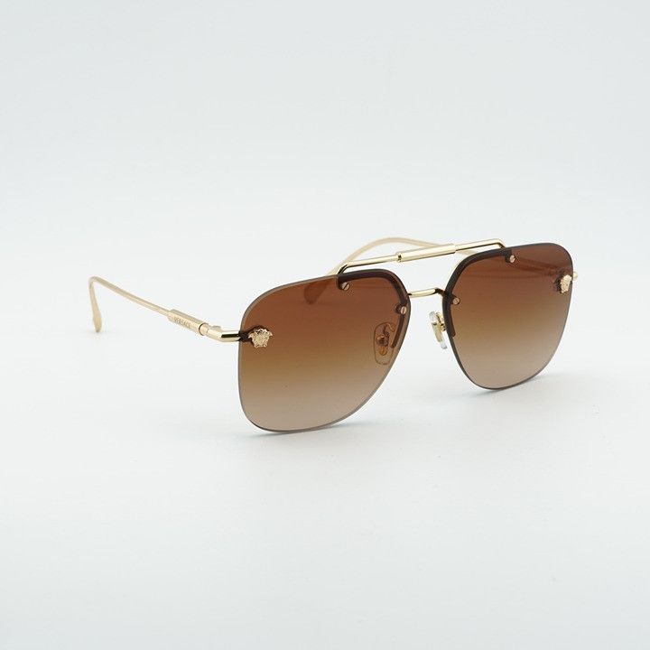 Versace Versace VE2296 100213 Sunglasses Gold Aviator Frame, Brown G Size ONE SIZE - 4 Thumbnail
