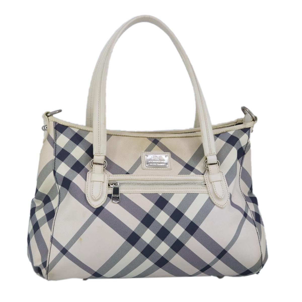 Burberry Nova Check White Canvas Tote Bag (Pre-Owned) Size ONE SIZE - 1 Thumbnail