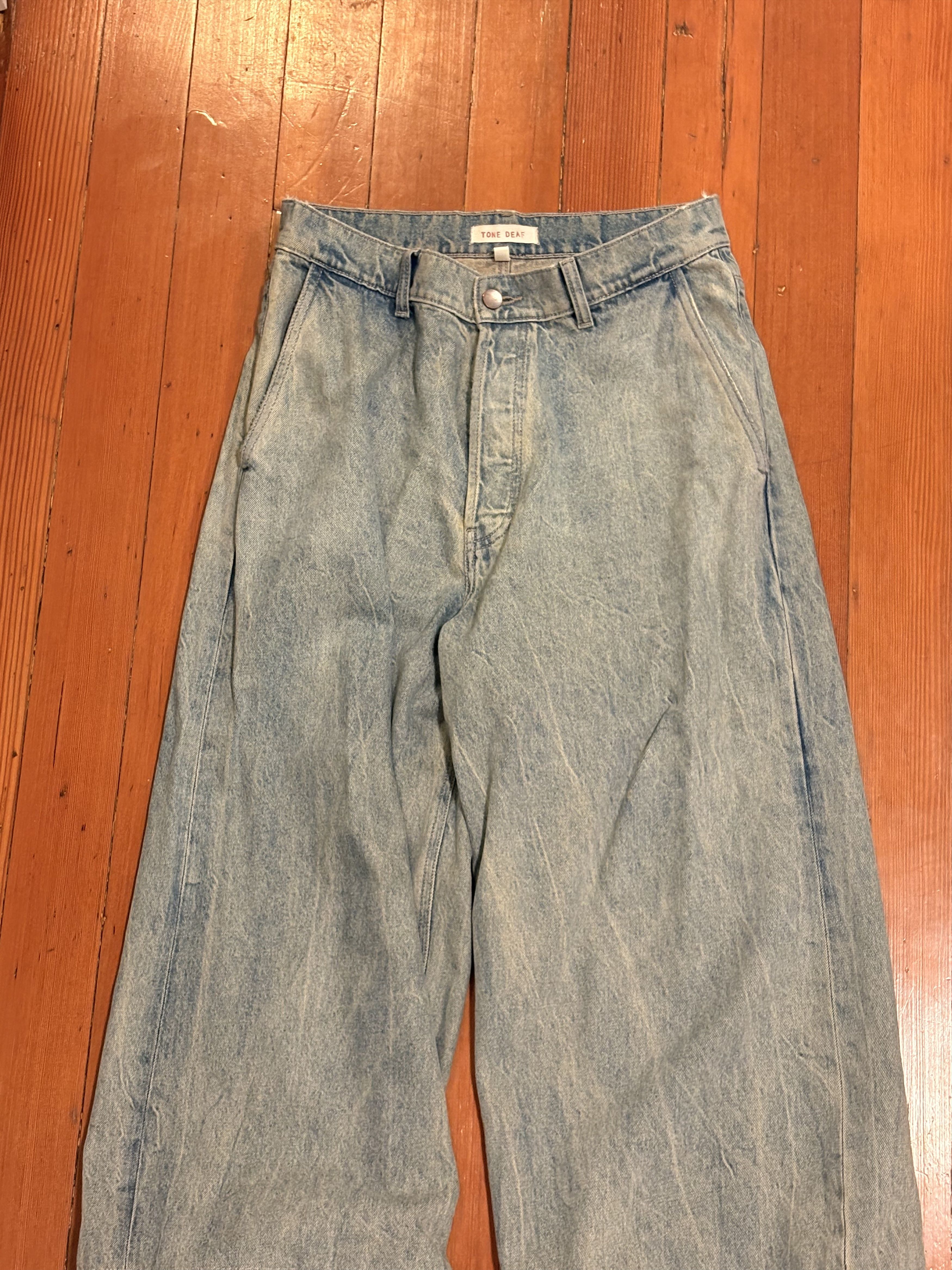 Other Tone Deaf Studios Green Baggy Unisex Overdyed Jeans Size US 32 / EU 48 - 2 Thumbnail