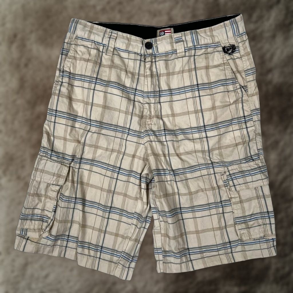 Phat Farm VINTAGE Phat Farm Cargo Shorts Mens 32 Beige Plaid Utility Y2K Hip Hop Mens Size US 32 / EU 48 - 1 Thumbnail