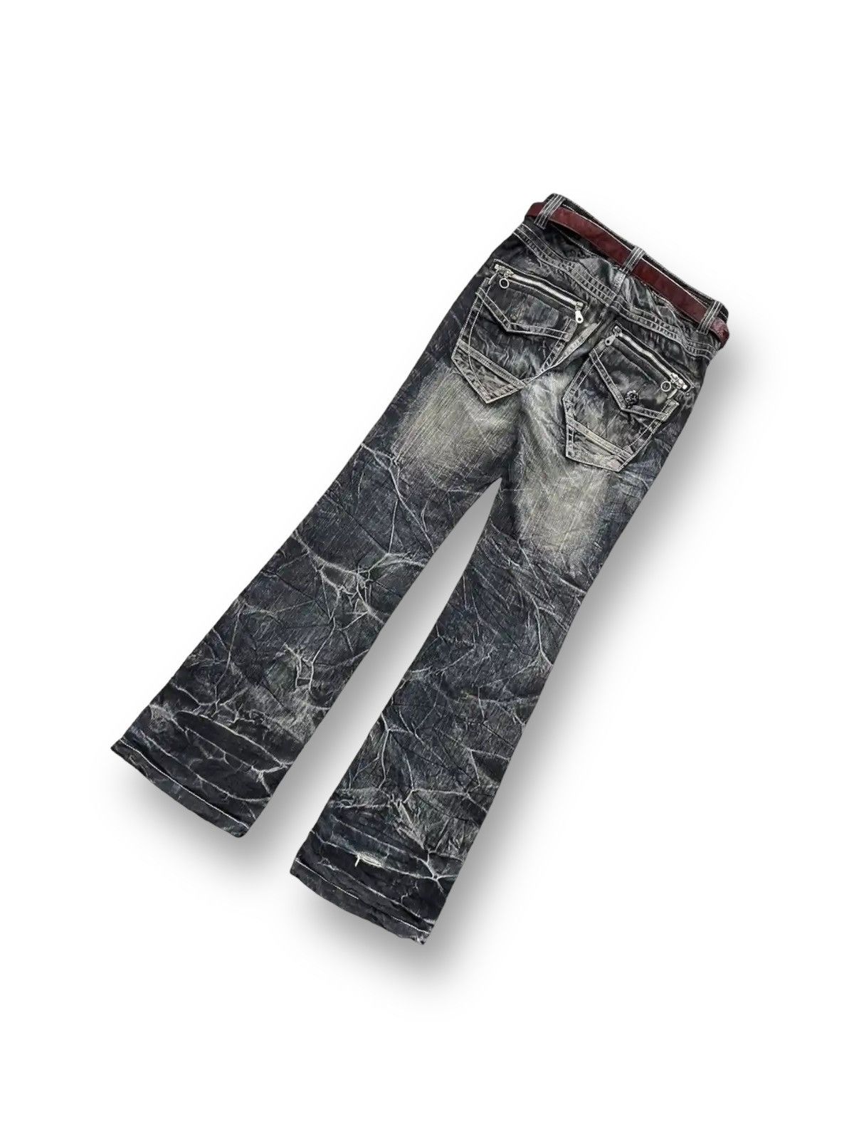 Hysteric Glamour × Shellac Japan Blow By Blue Crowd Of Lightning Denim With Velvet Belt Size US 28 / EU 44 - 9 Thumbnail