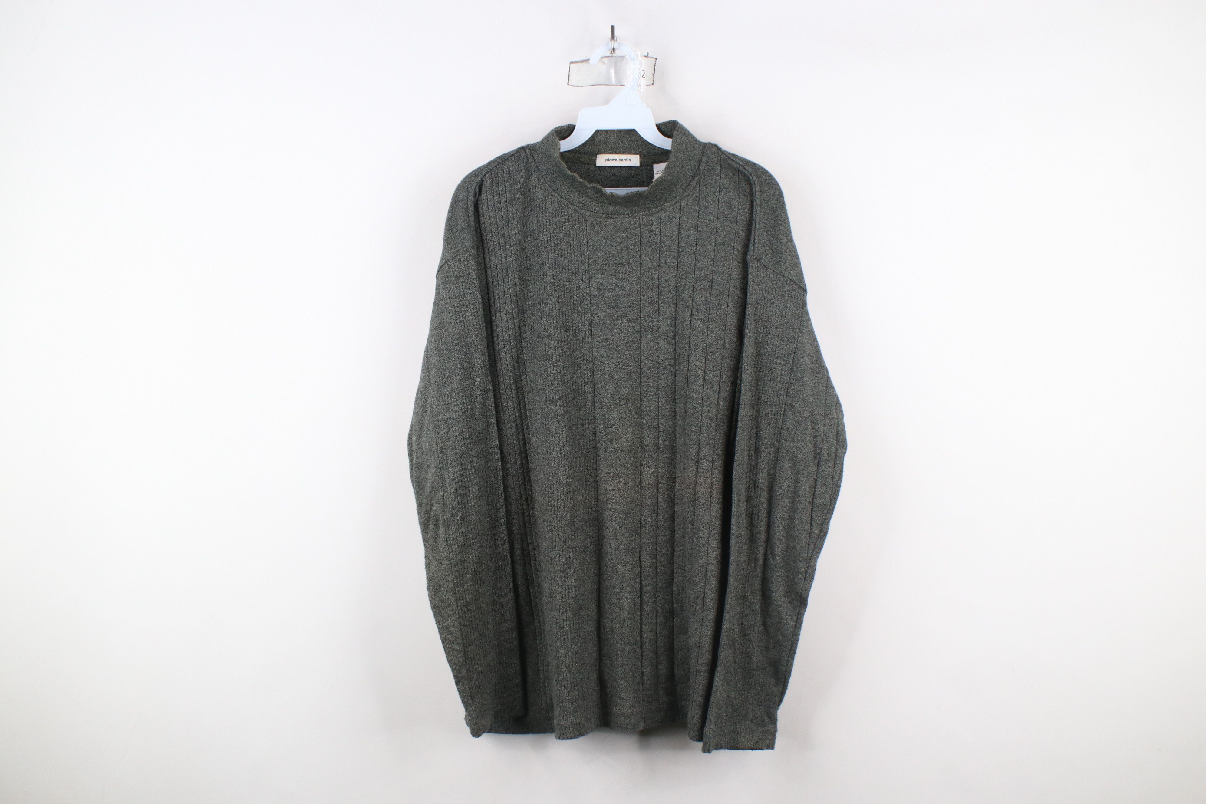 Vintage Vintage 90s Streetwear Blank Ribbed Knit Mock Neck T-Shirt Size US M / EU 48-50 / 2 - 1 Thumbnail