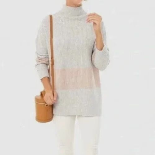 Vintage VINTAGE Tuckernuck Heather Broadway Striped Turtleneck Sweater Knit Wool Blend Sz L Size L / US 10 / IT 46 - 3 Thumbnail
