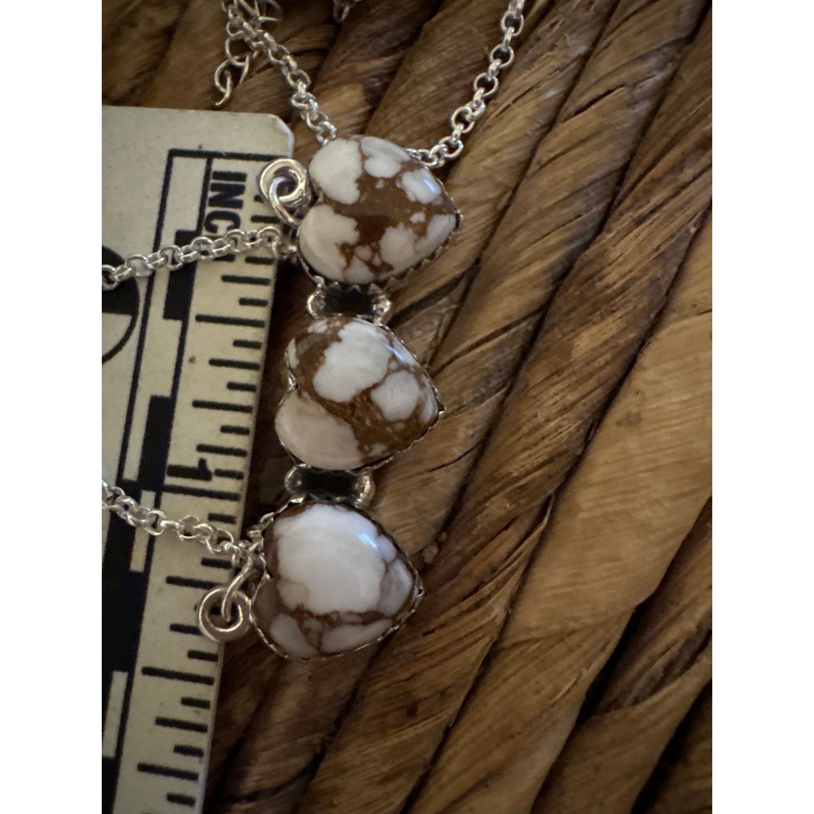 & Other Stories Wild Horse Jasper Three Stone Heart Necklace Sterling Silver Size ONE SIZE - 10 Thumbnail